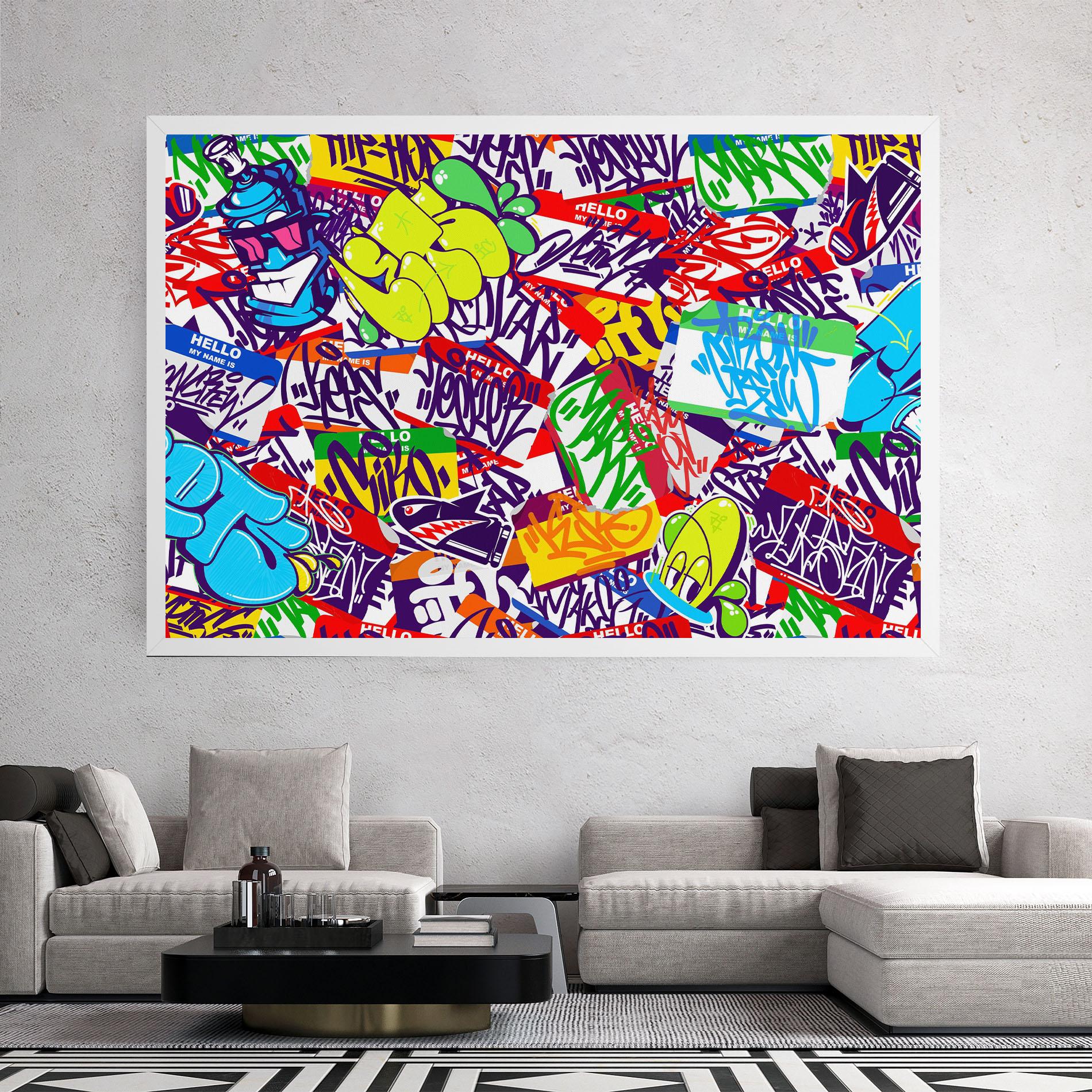 Картина на платно Hello Graffiti Name mockup 2