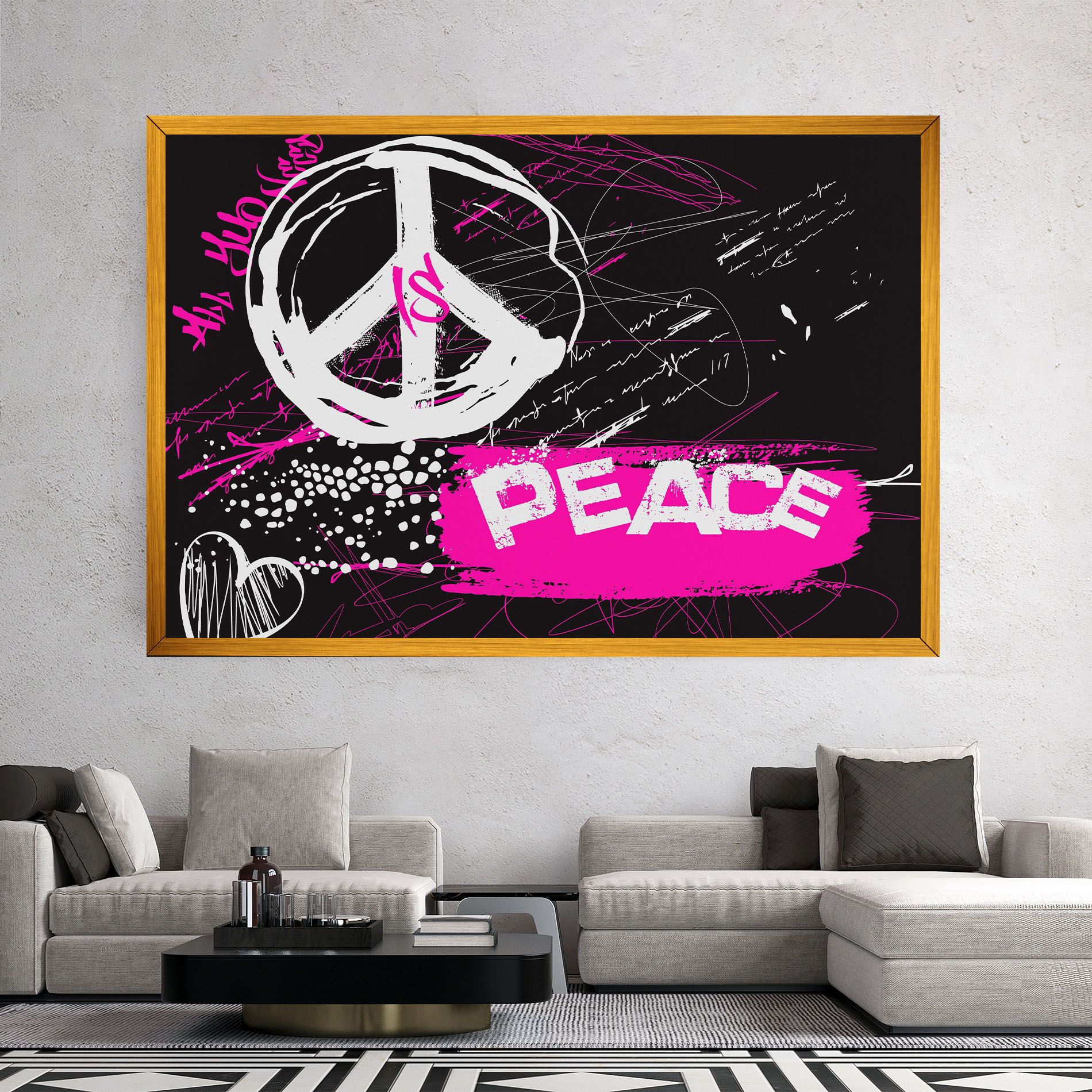 Graffiti Pink Peace mockup 2