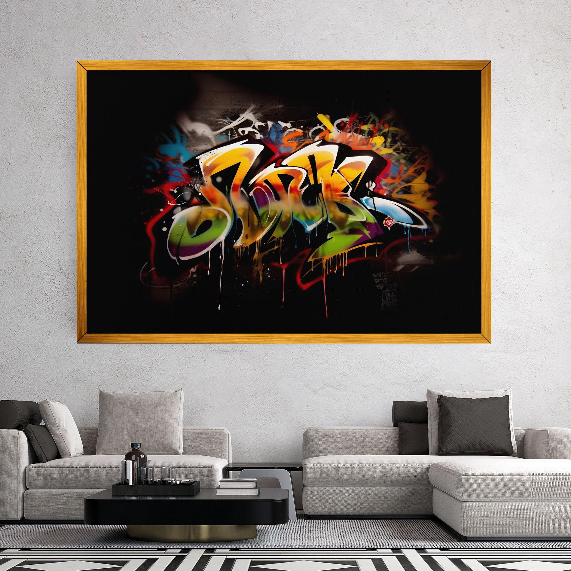 Картина на платно Graffiti Style Wall mockup 2
