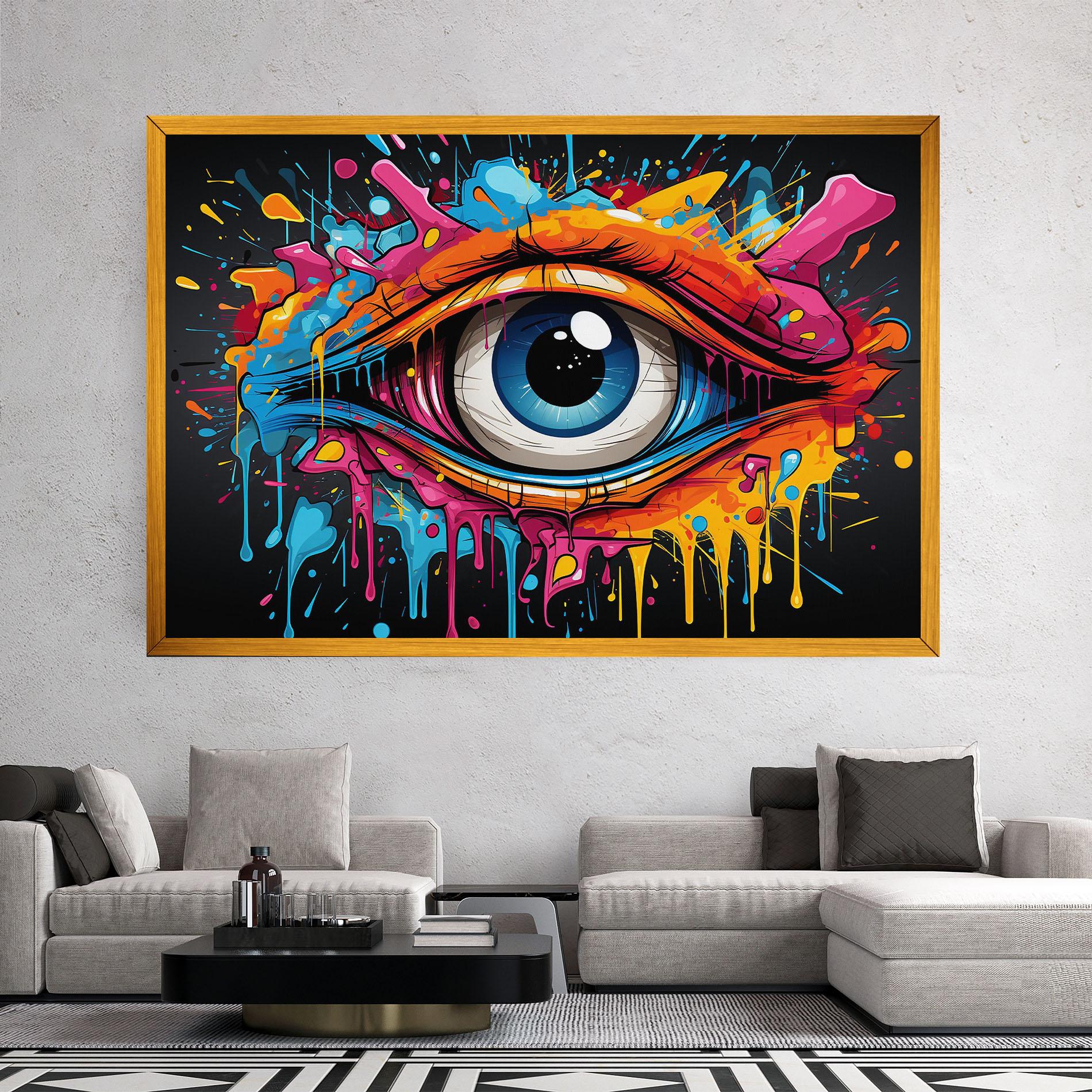 Картина на платно Graffitistyle Eye mockup 2