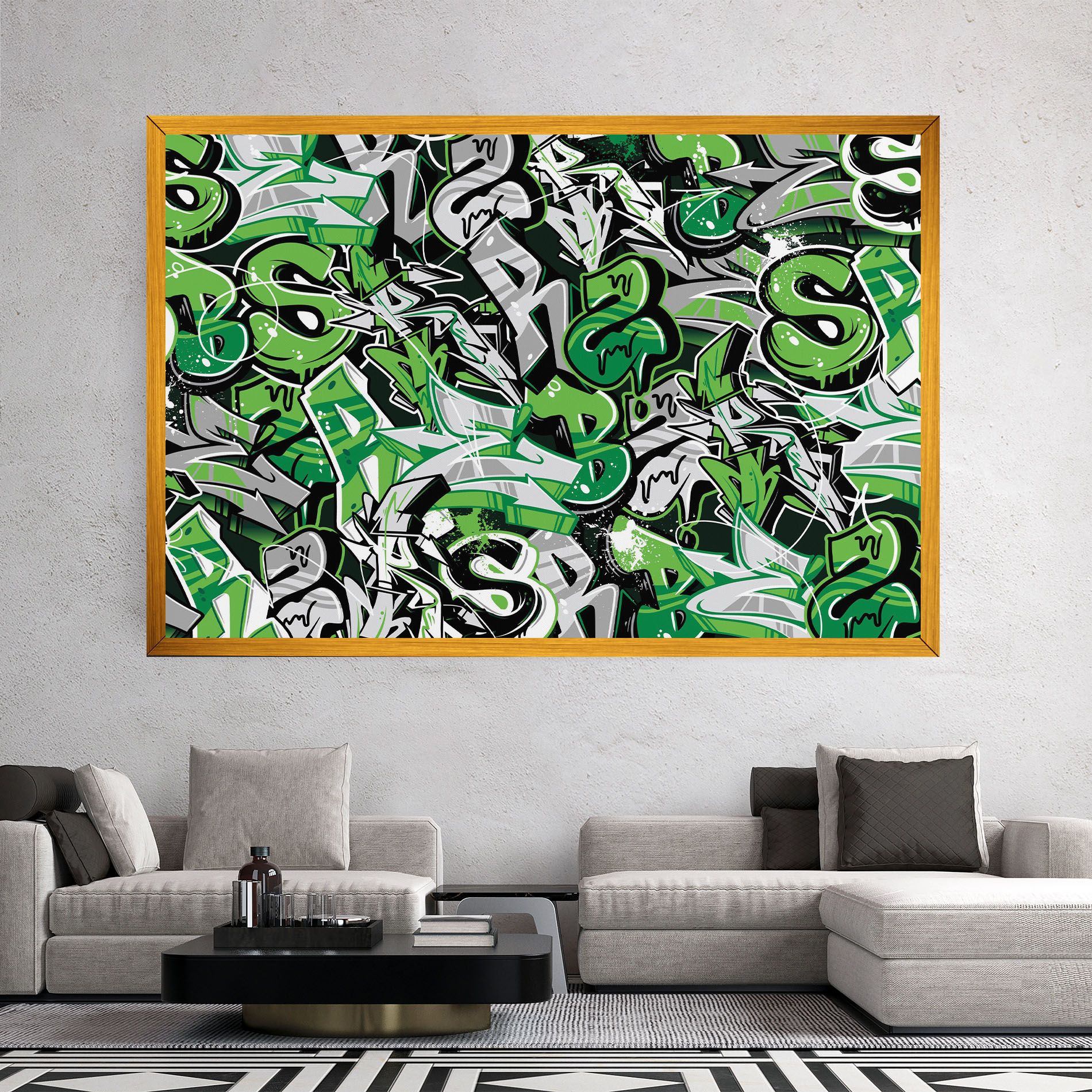 Green Graffiti Letters mockup 2