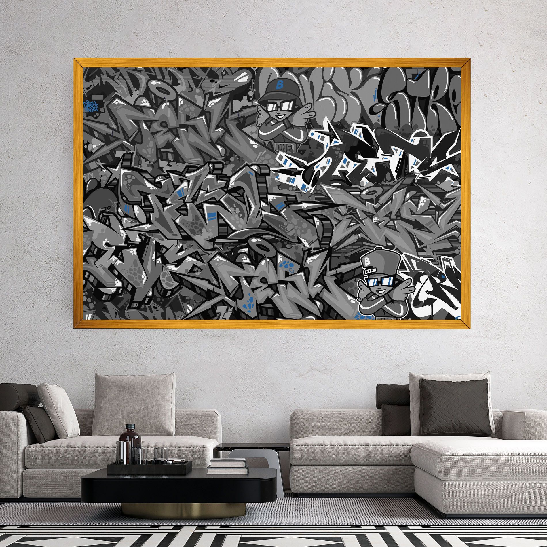 Grey Blue Graffiti mockup 2