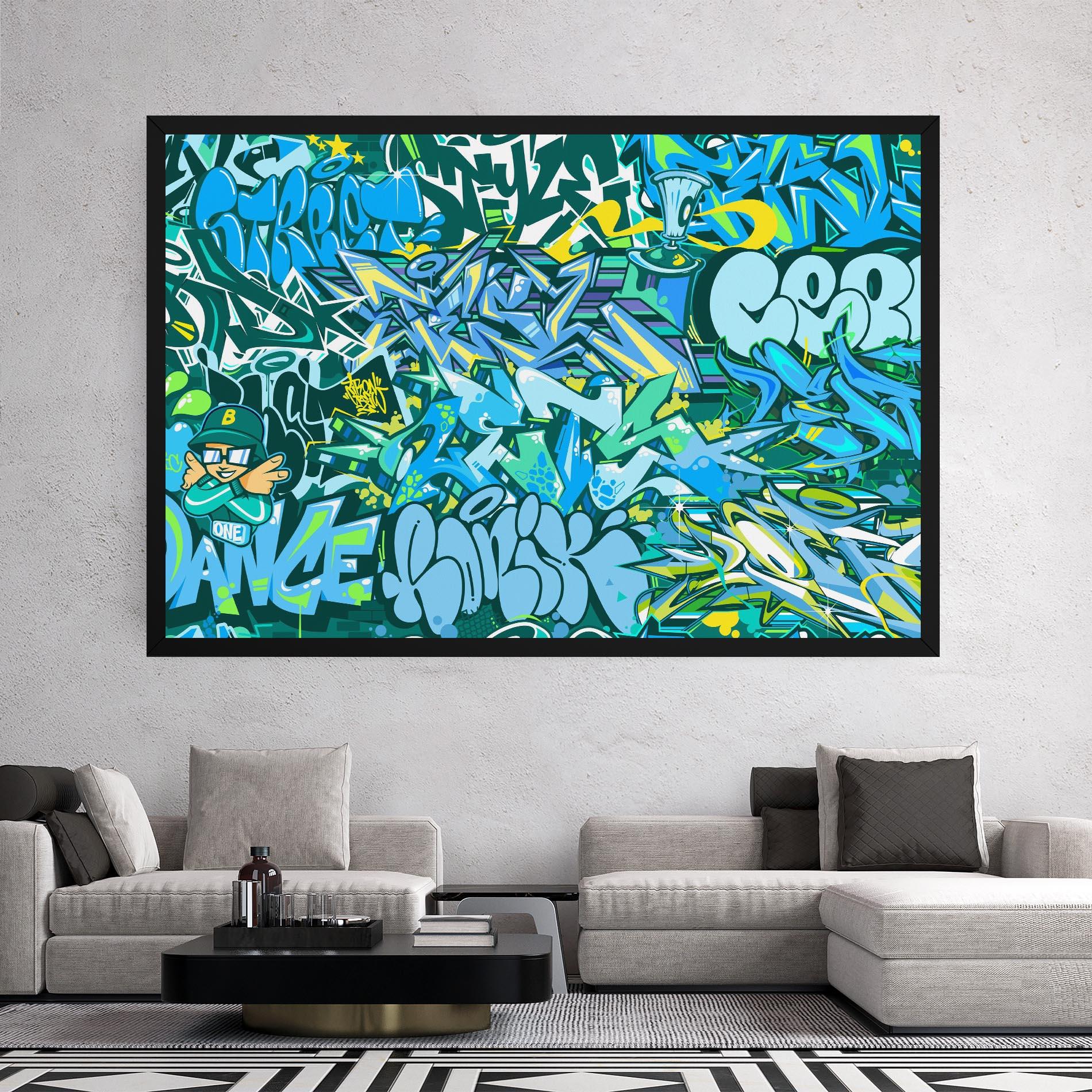 Картина на платно Be One Graffiti mockup 2