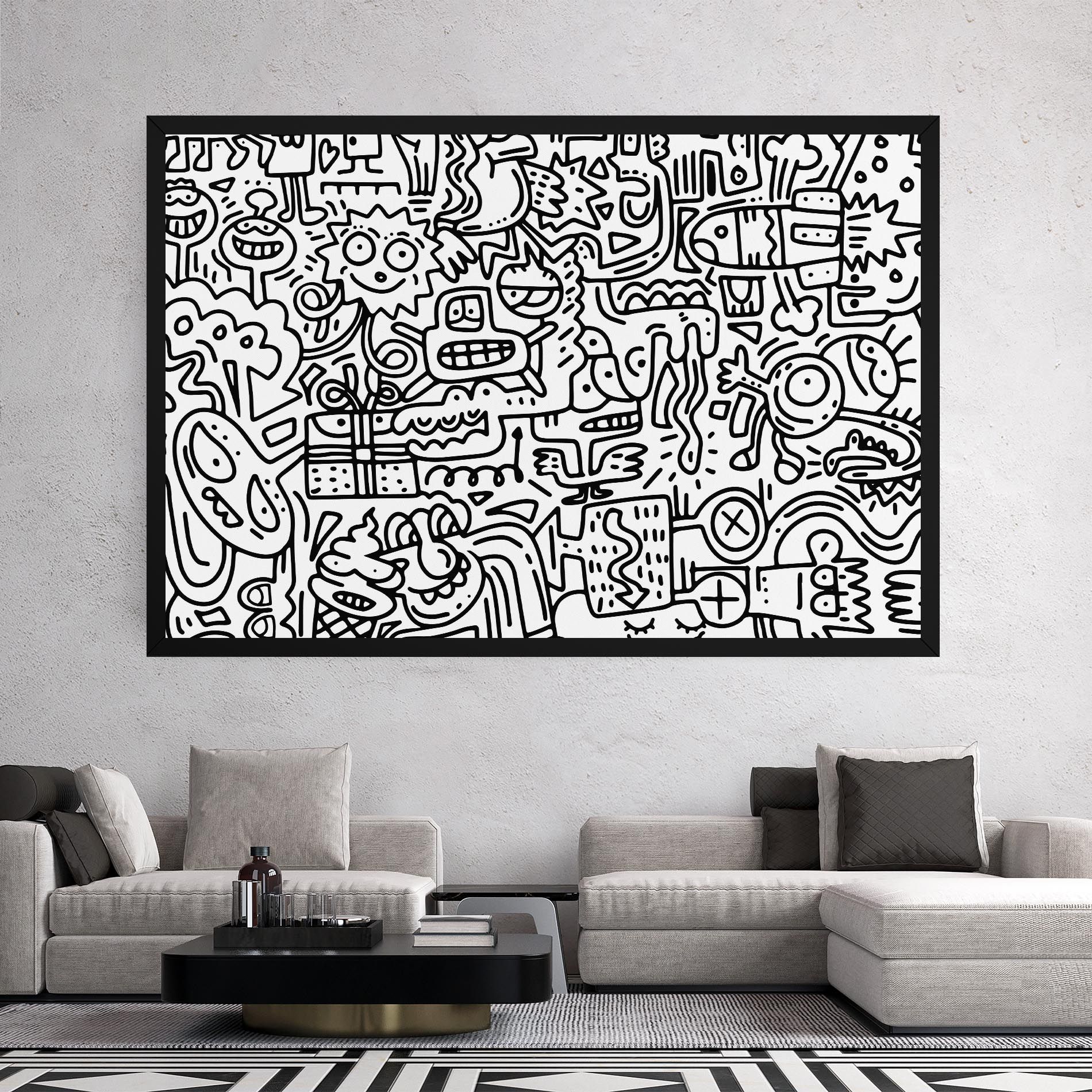 Doodle Black Line mockup 2