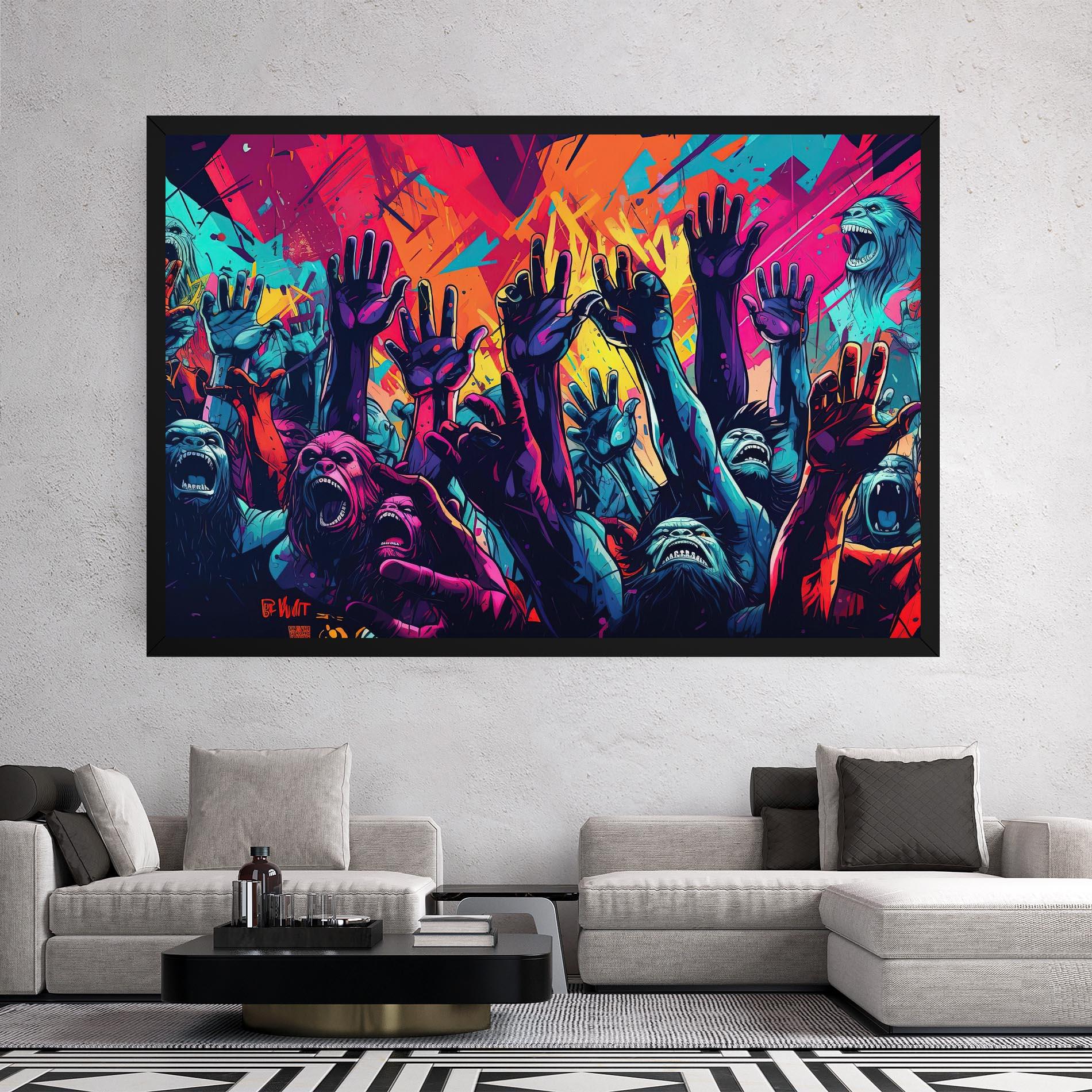 Картина на платно Graffiti Animals mockup 2