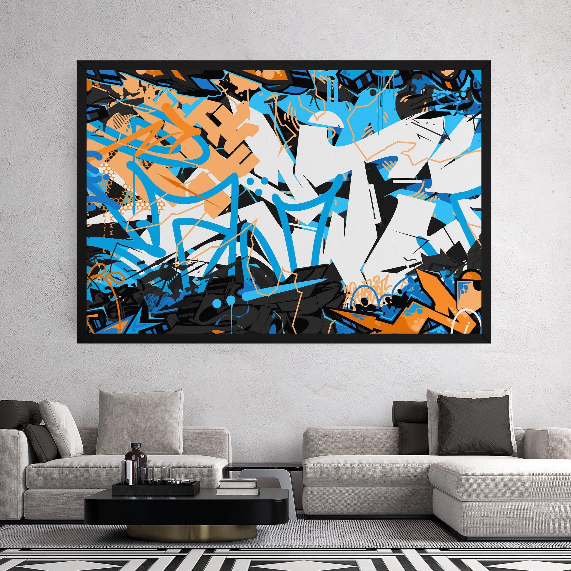 White Orange Graffiti mockup 2