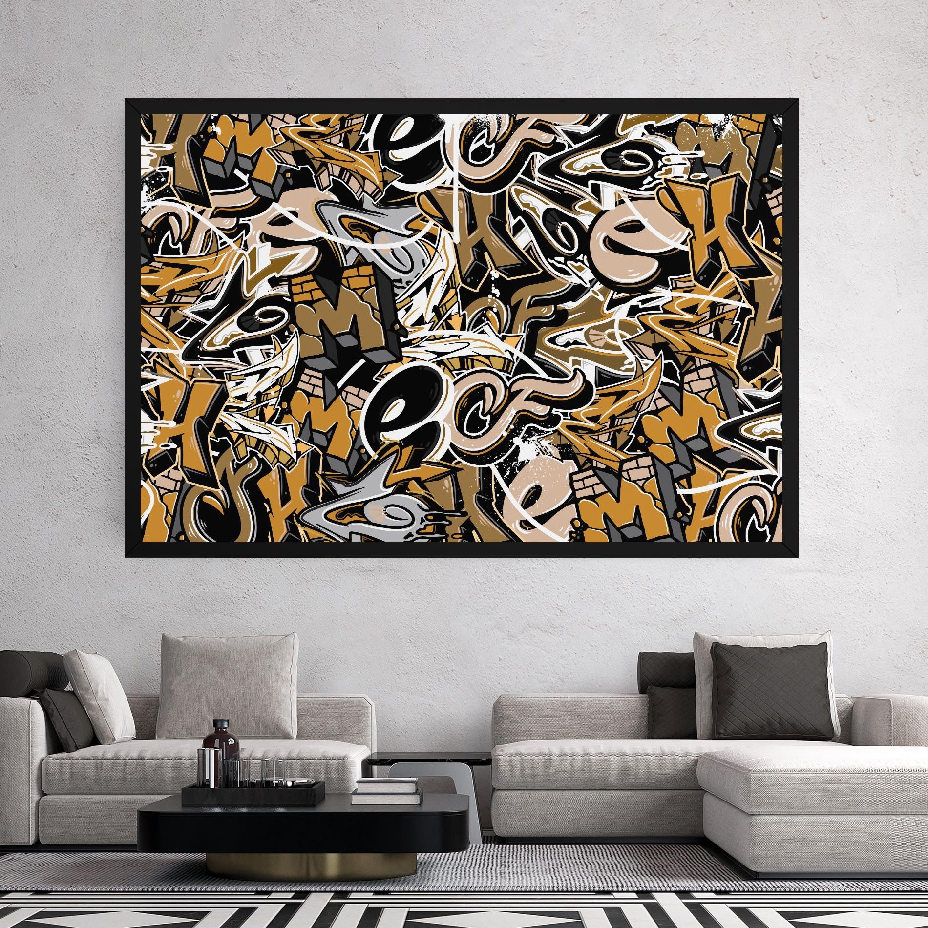 Yellow White Graffiti mockup 2