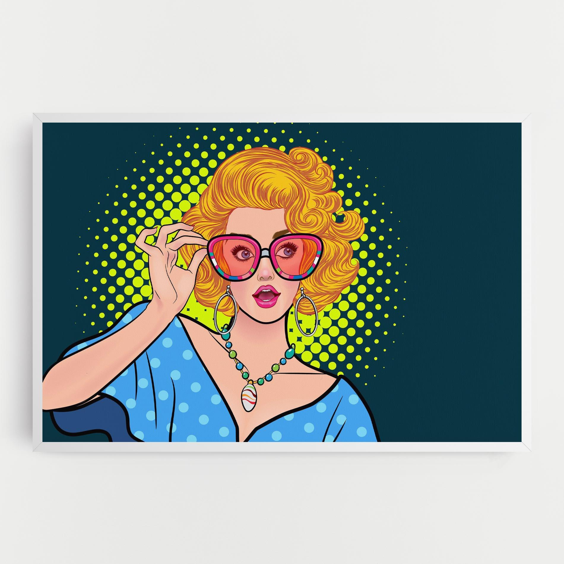 Картина на платно Pop Glasses Lady mockup 0