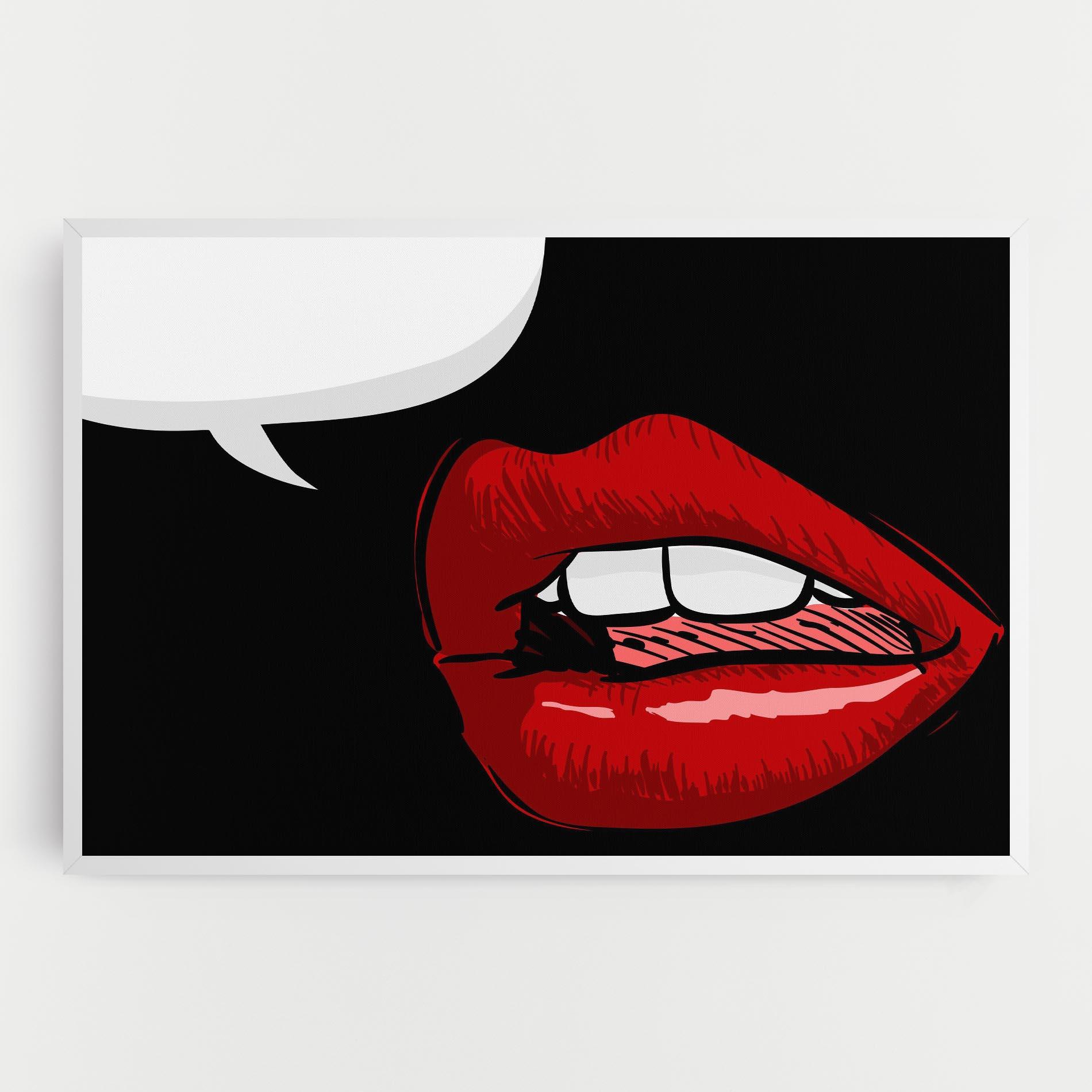 Картина на платно Pop Red Lips mockup 0