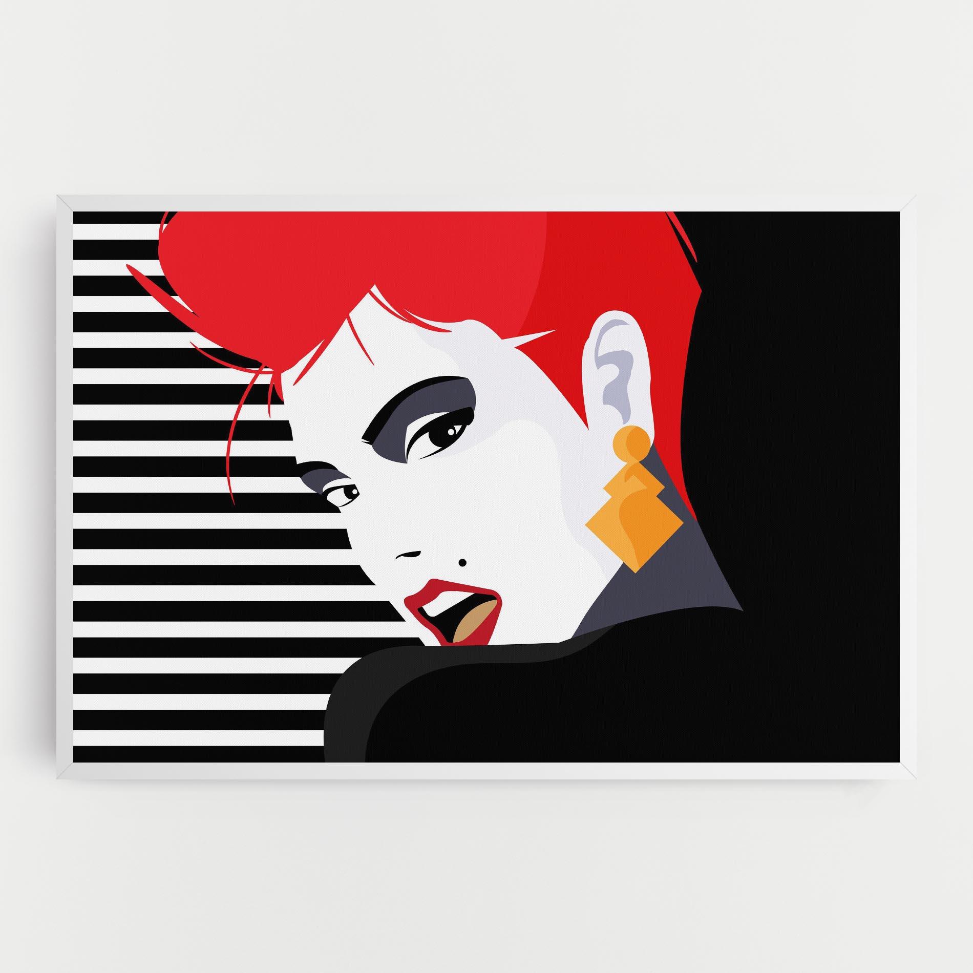 Картина на платно Red Pop Hair mockup 0