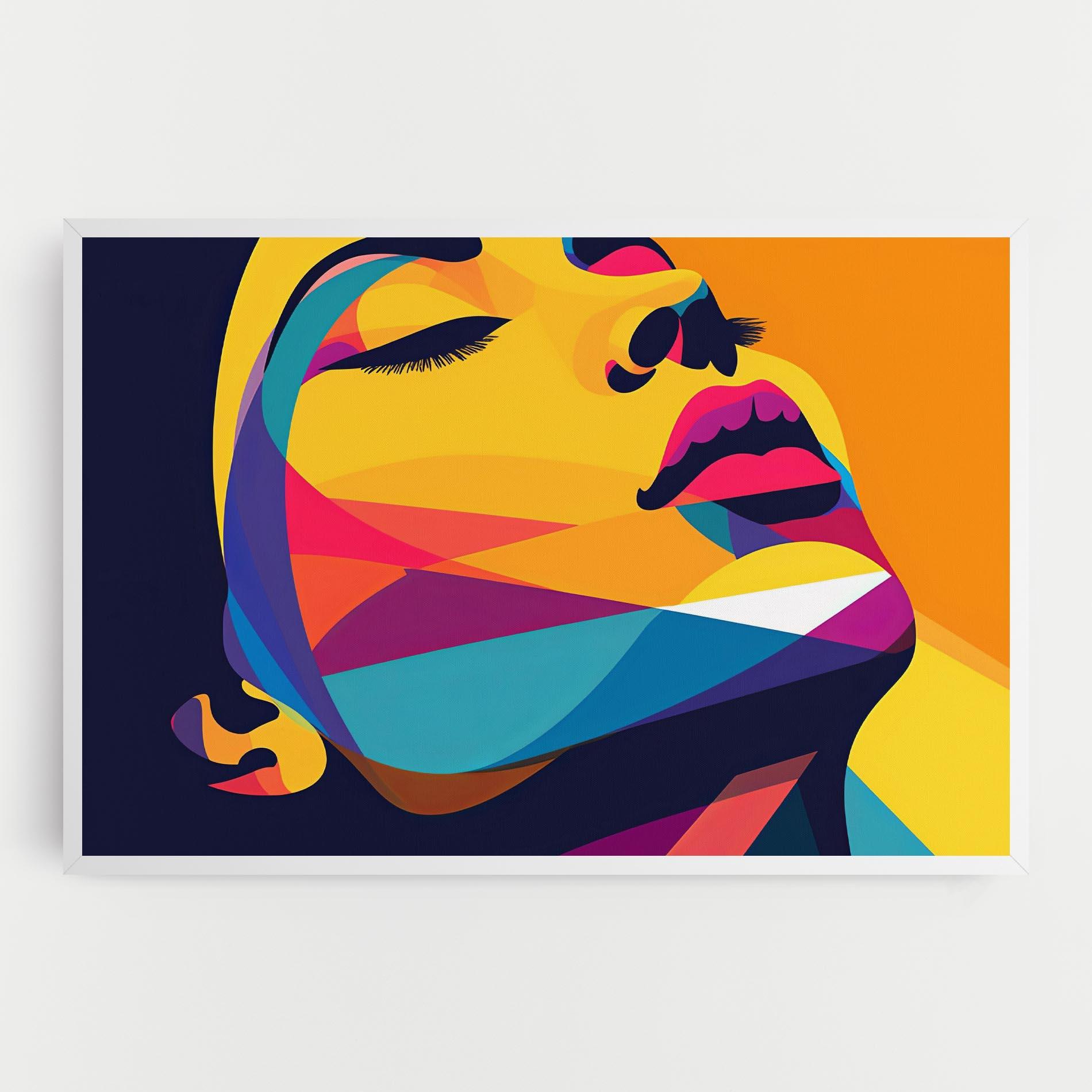 Картина на платно Yellow Pop Face mockup 0