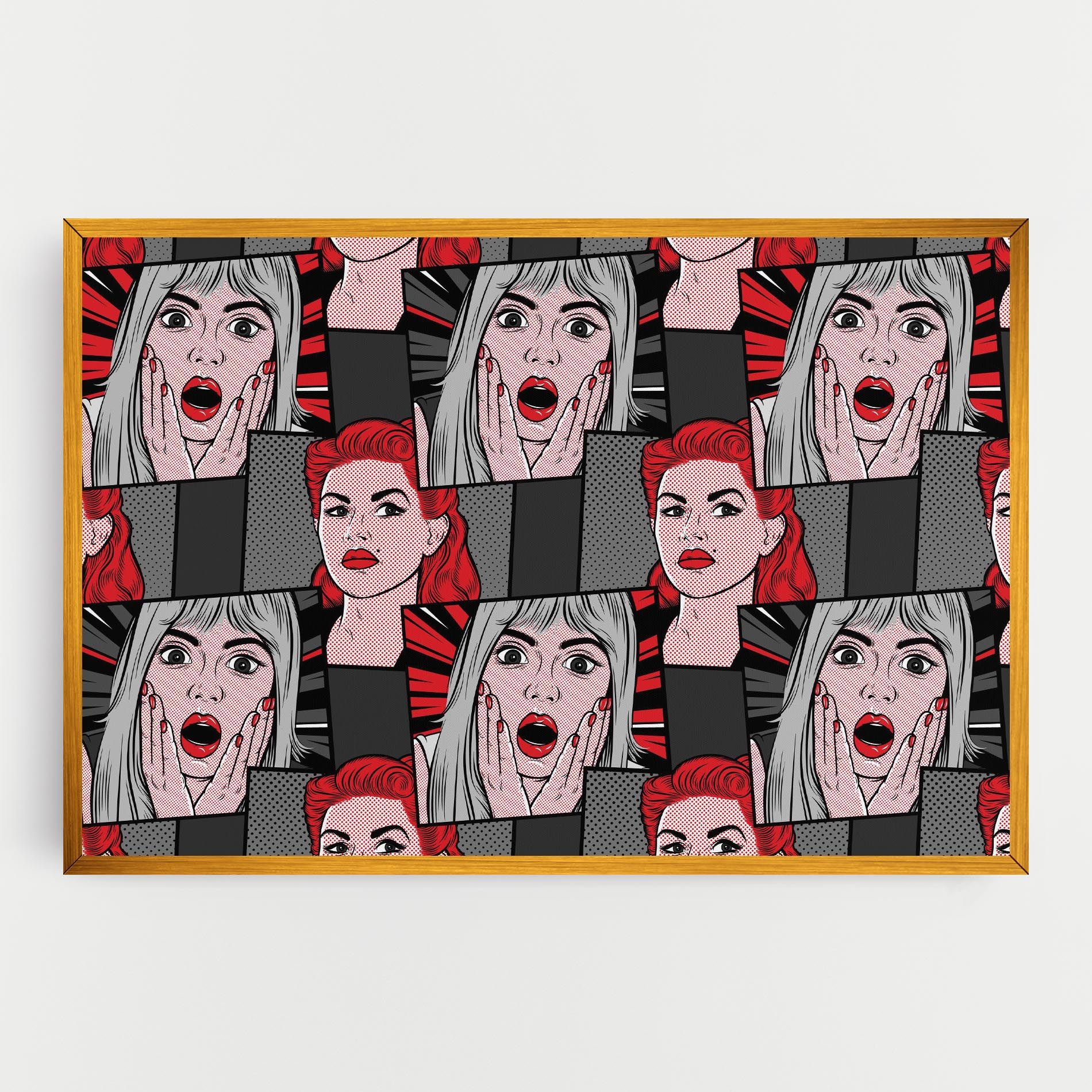 Grey Red Pop Art mockup 0