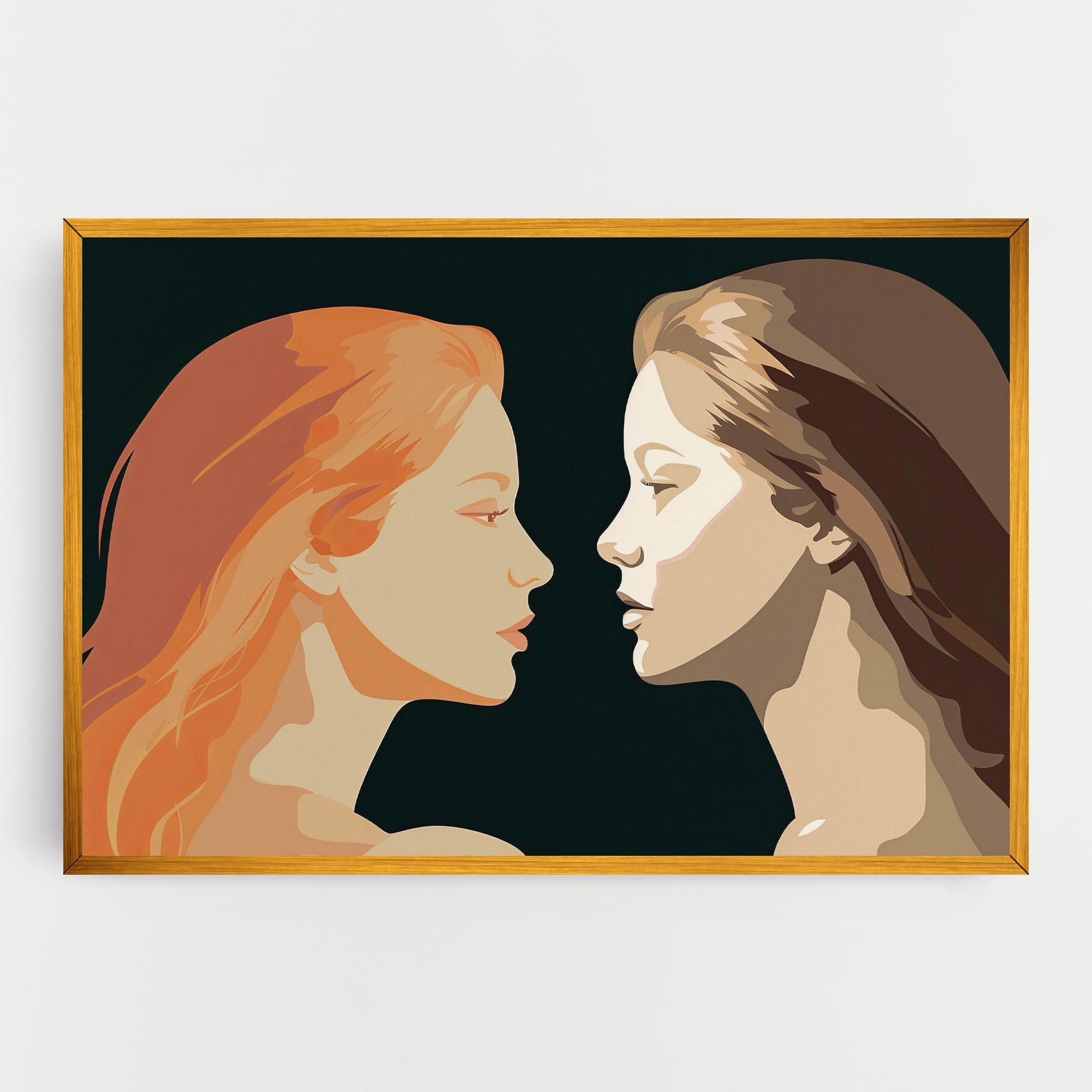 Картина на платно Orange Pop Girl mockup 0