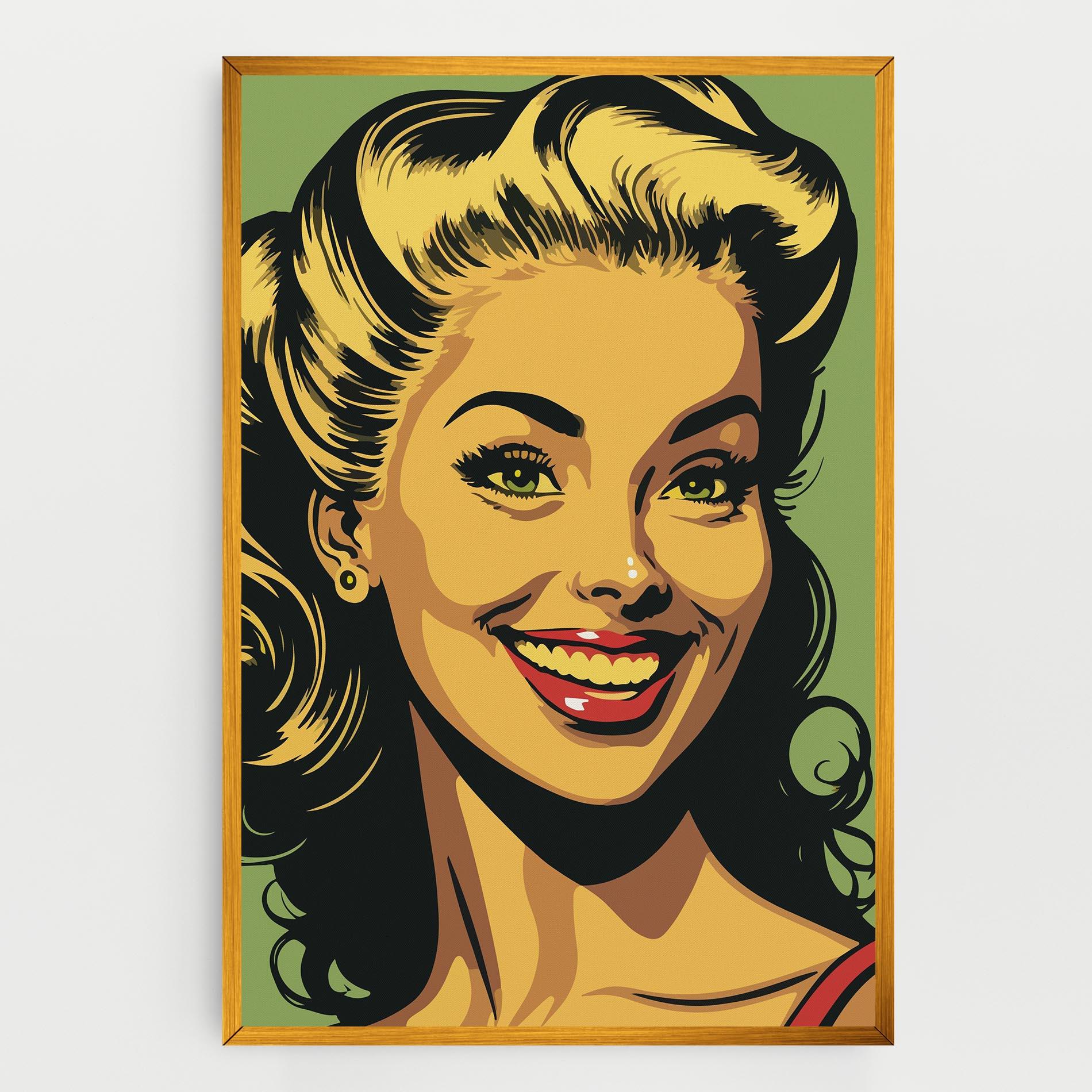 Картина на платно Green Light Pop Lady mockup 0