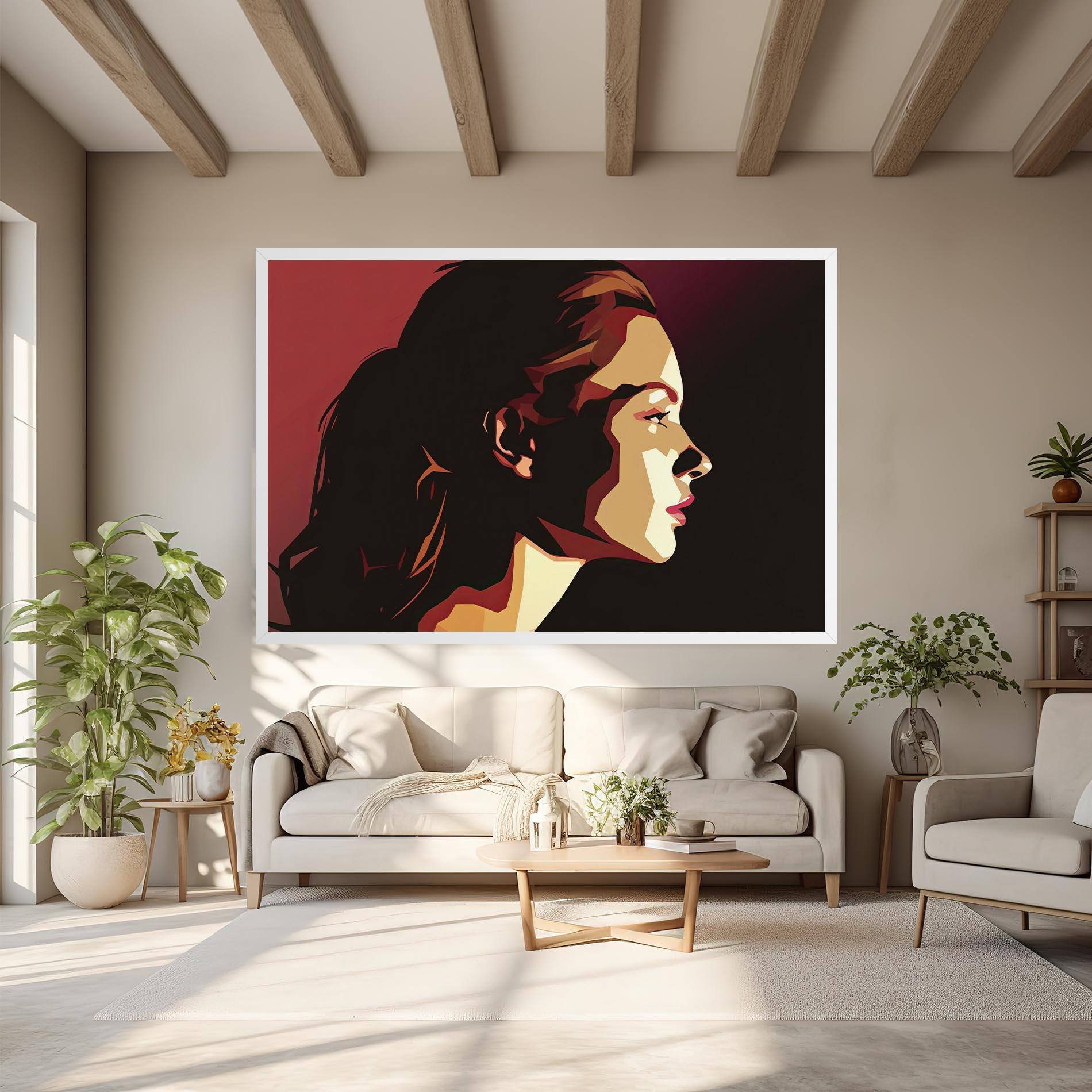 Картина на платно Cream Red Pop Art mockup 6