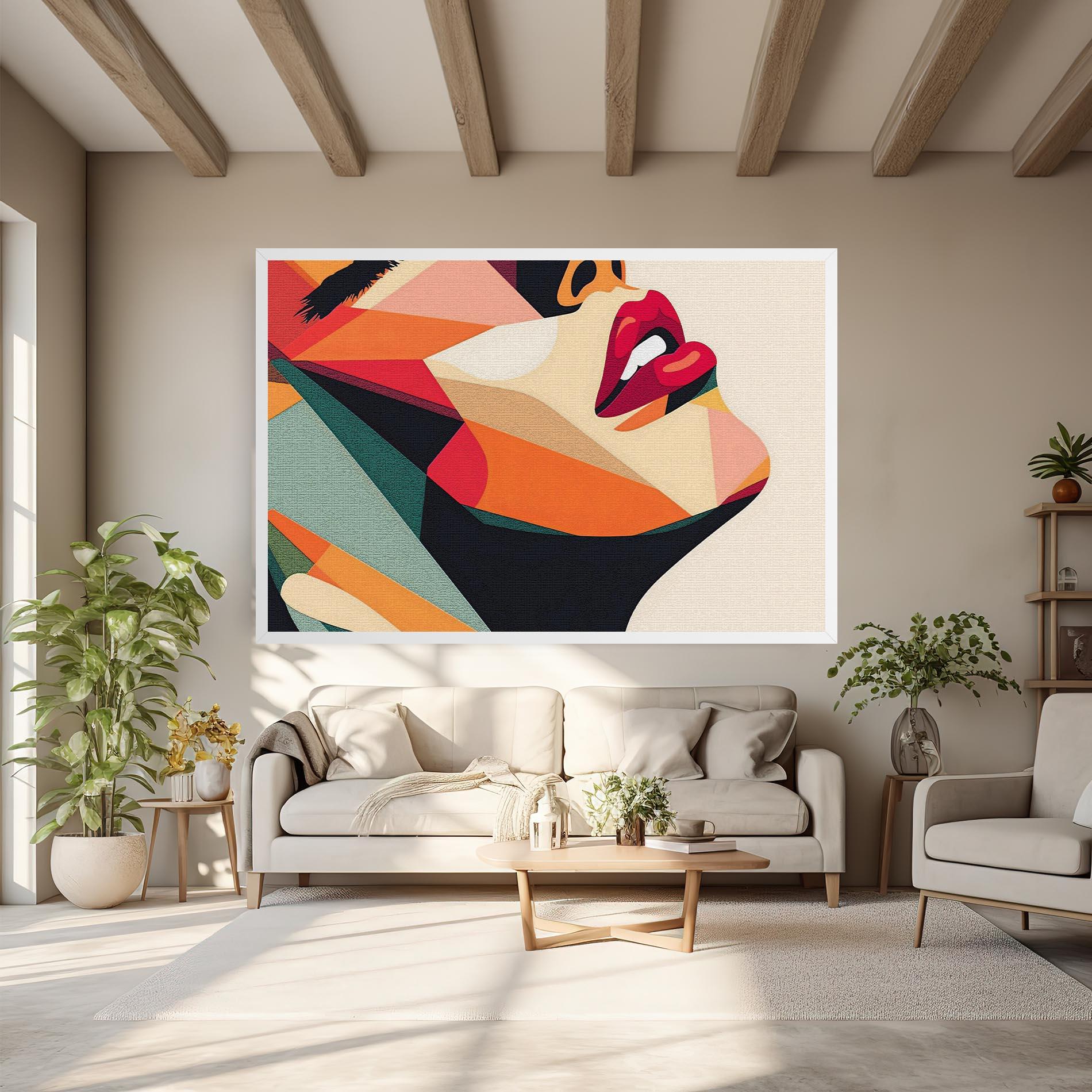 Картина на платно Pop Art Lips mockup 6