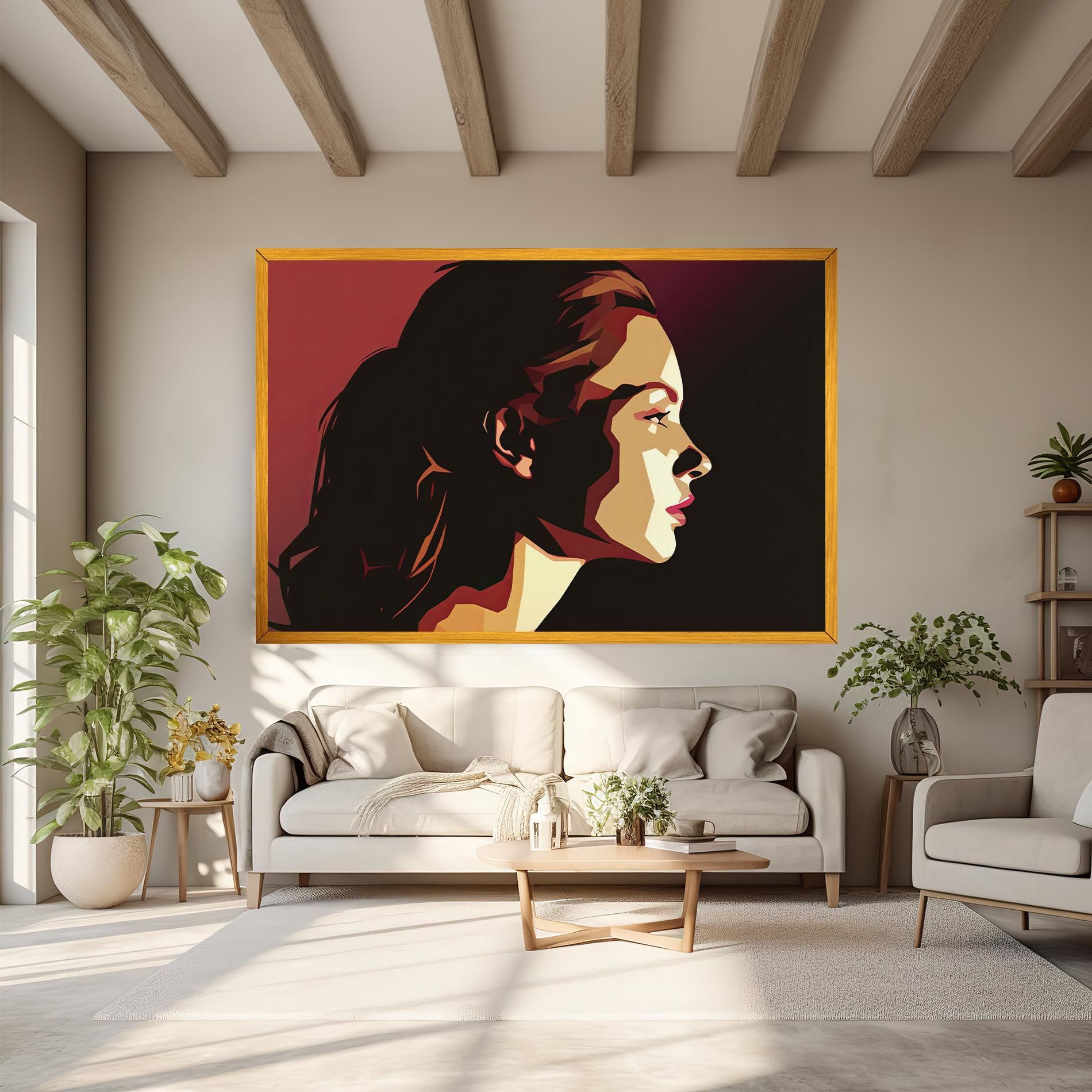 Cream Red Pop Art mockup 6