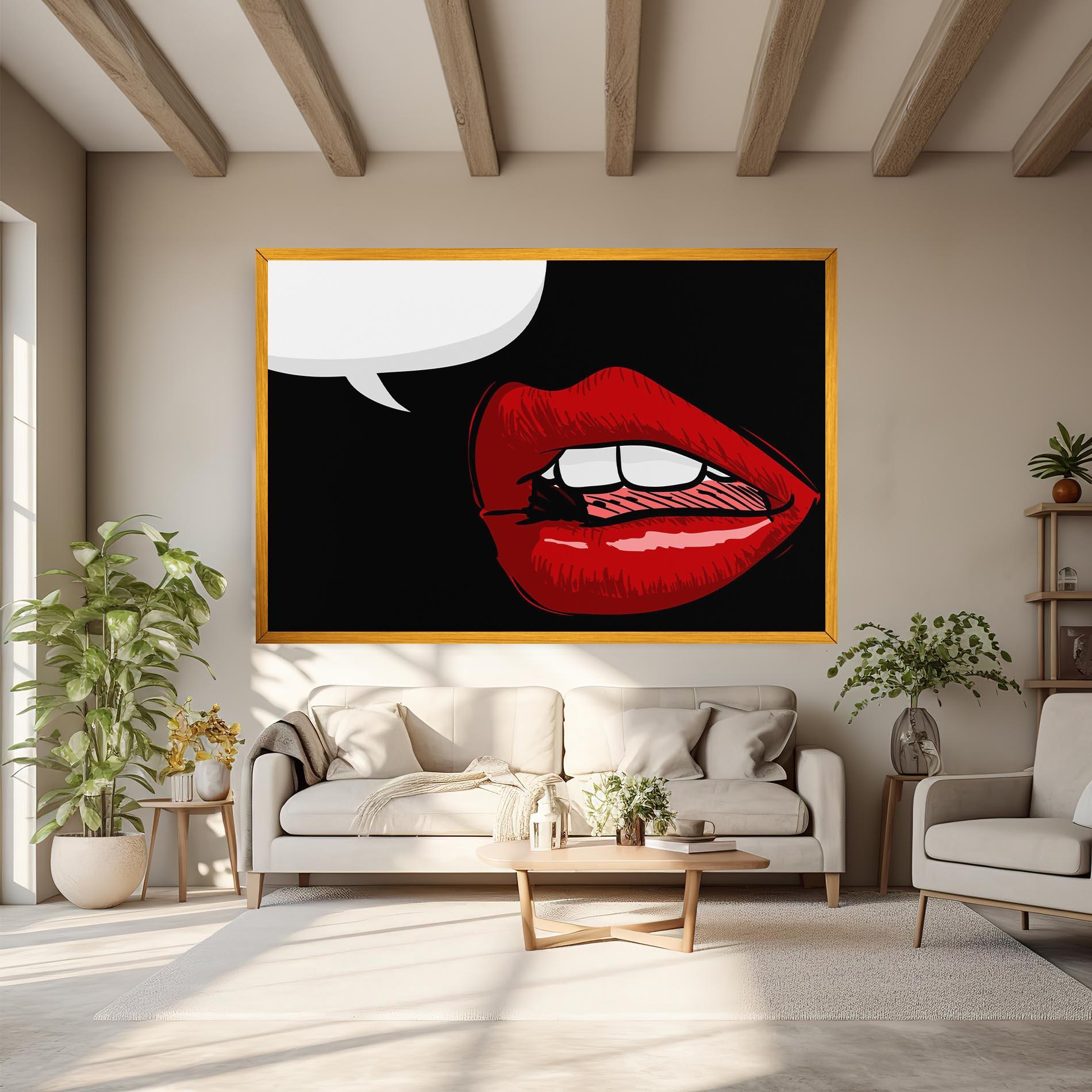 Картина на платно Pop Red Lips mockup 6