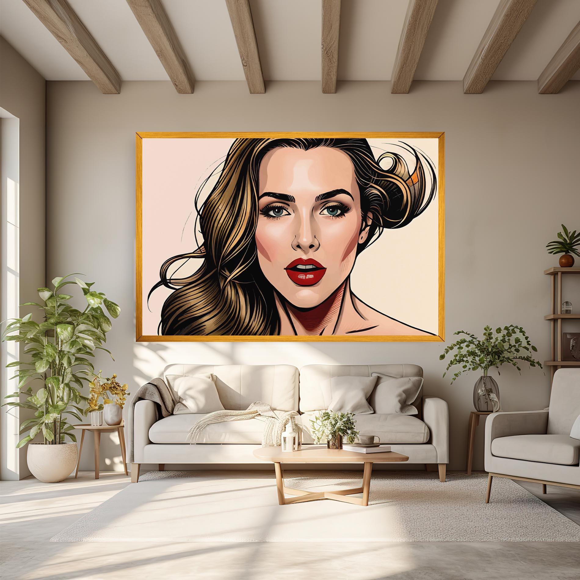 Картина на платно Red Pop Lips mockup 6