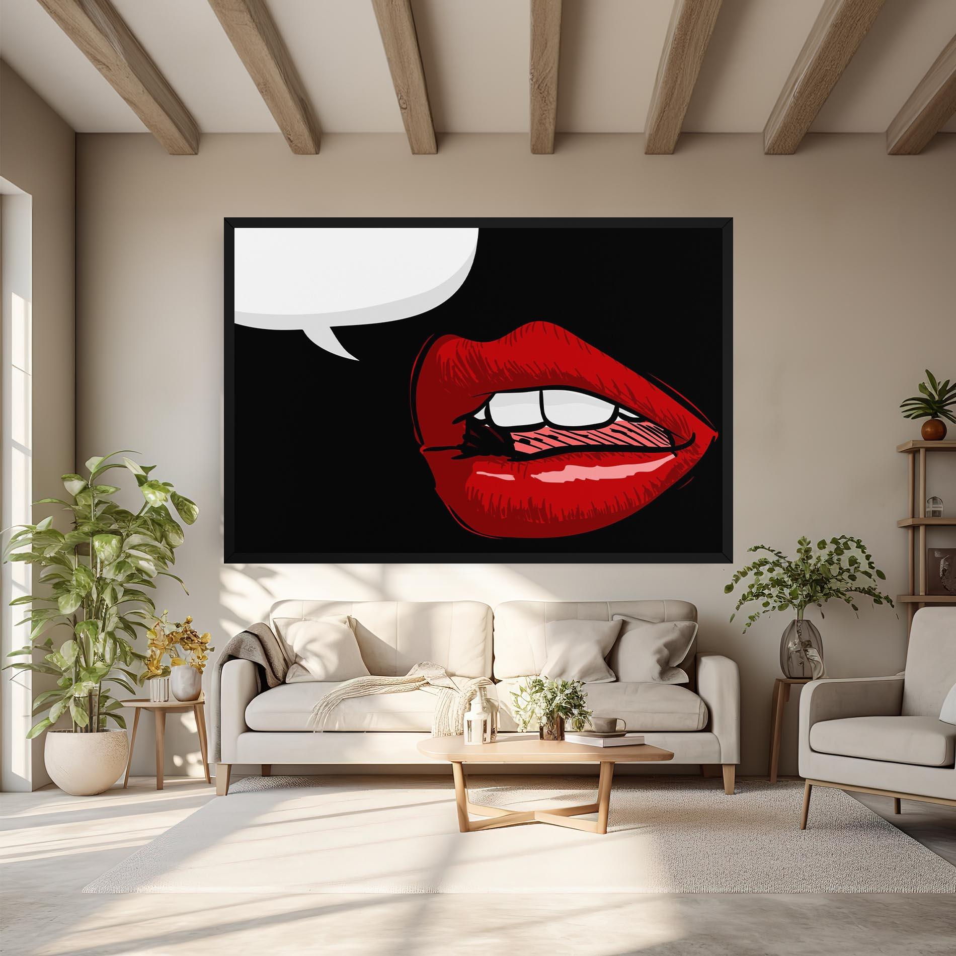 Картина на платно Pop Red Lips mockup 6