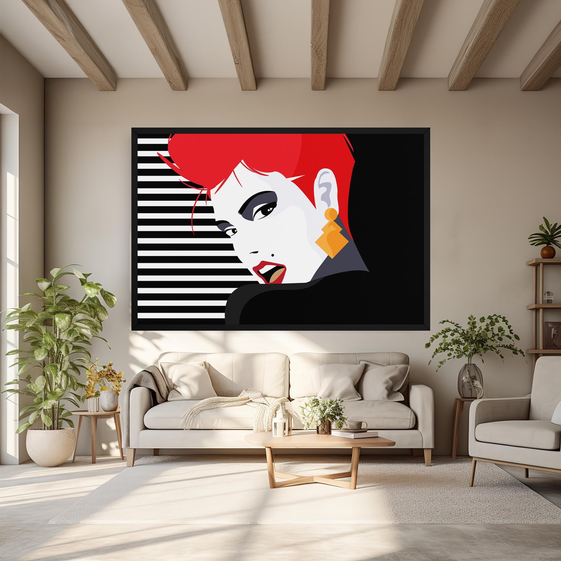 Картина на платно Red Pop Hair mockup 6