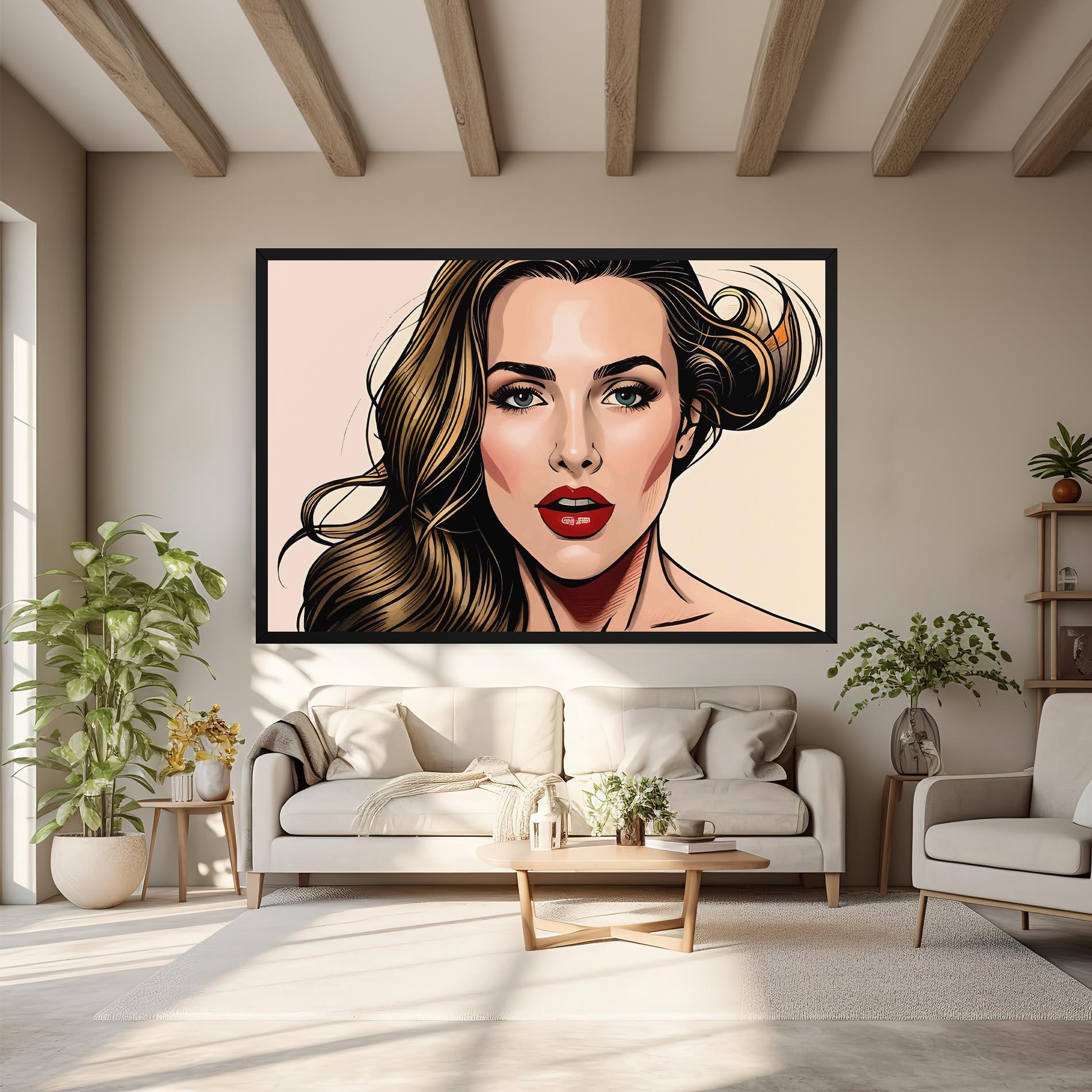 Картина на платно Red Pop Lips mockup 6