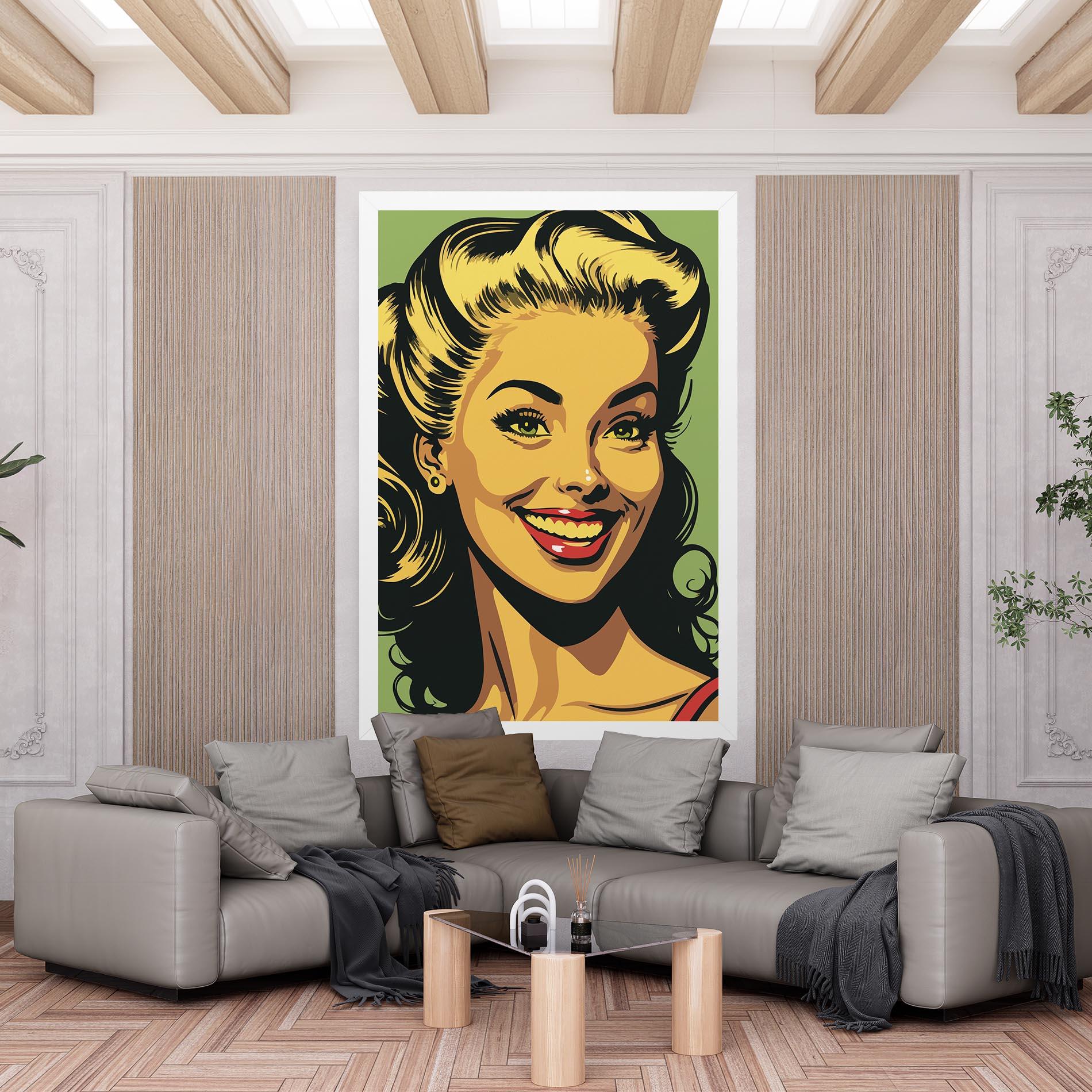 Картина на платно Green Light Pop Lady mockup 6