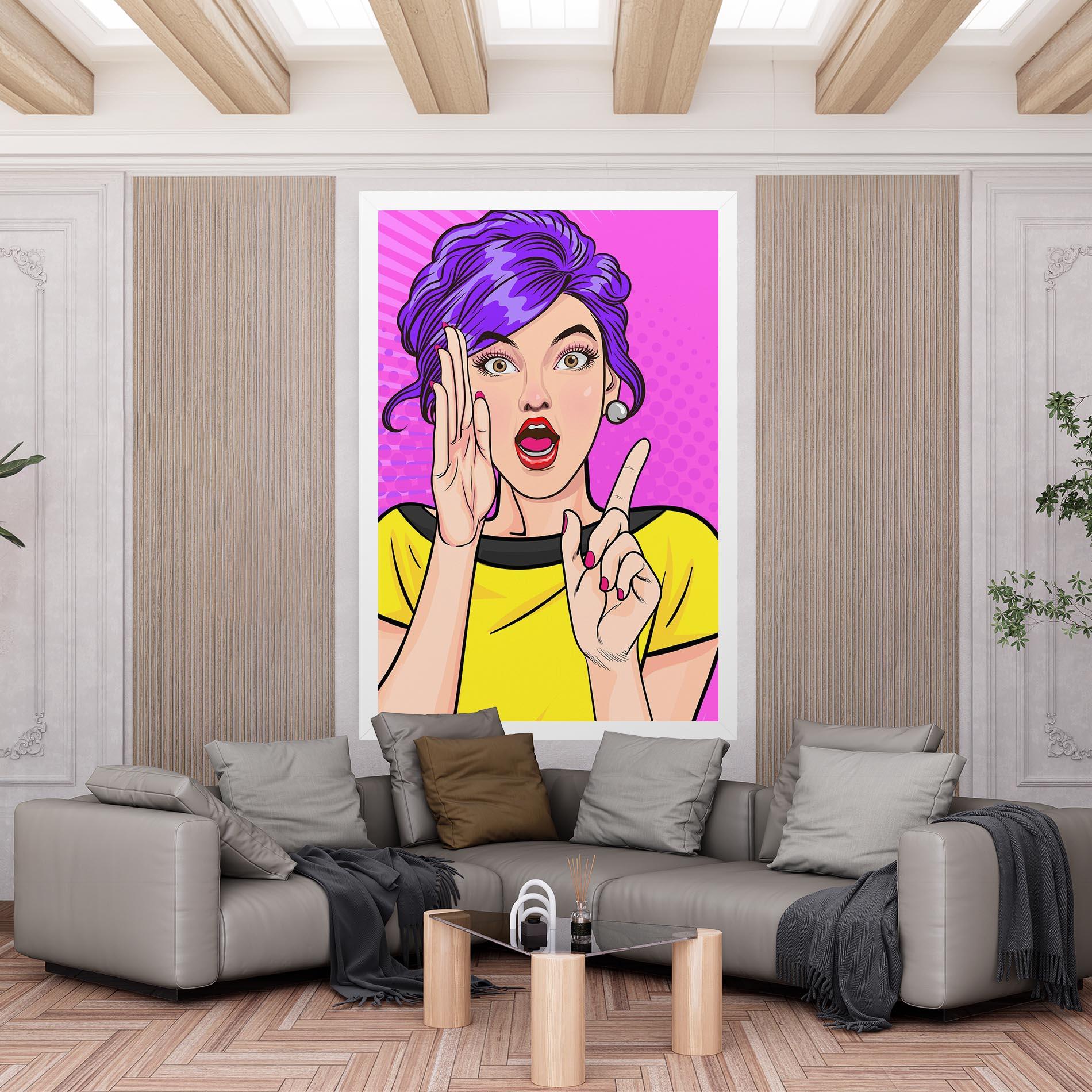 Картина на платно Surprised Pop Woman mockup 6