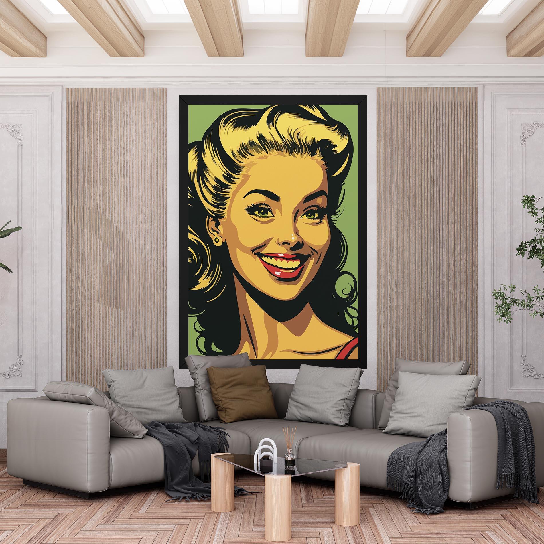 Картина на платно Green Light Pop Lady mockup 6