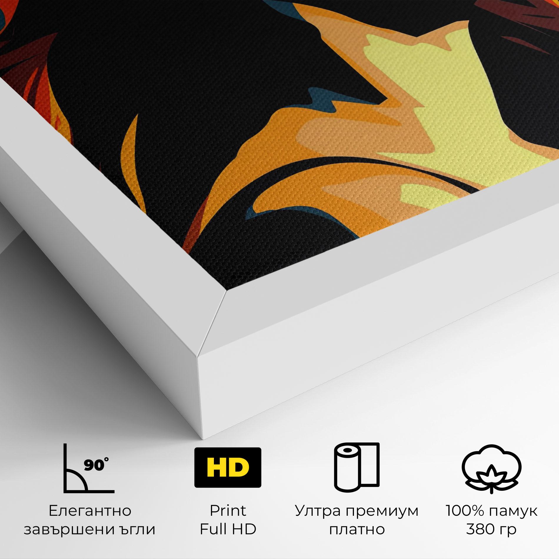 Картина на платно Blue Yellow Pop Art mockup 4