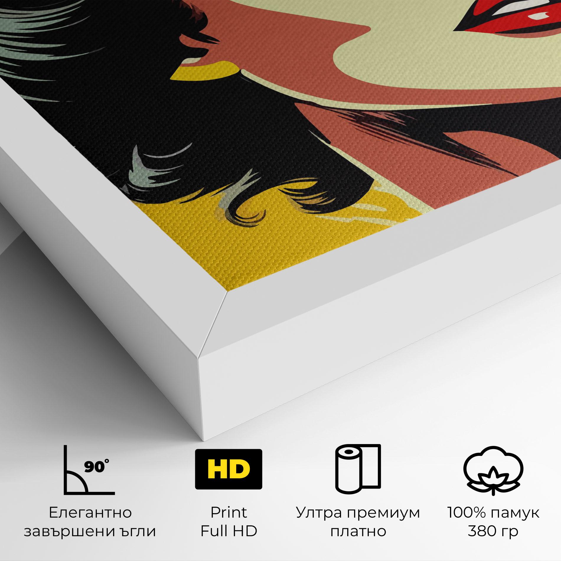 Картина на платно Pop Art Pretty Lady mockup 4