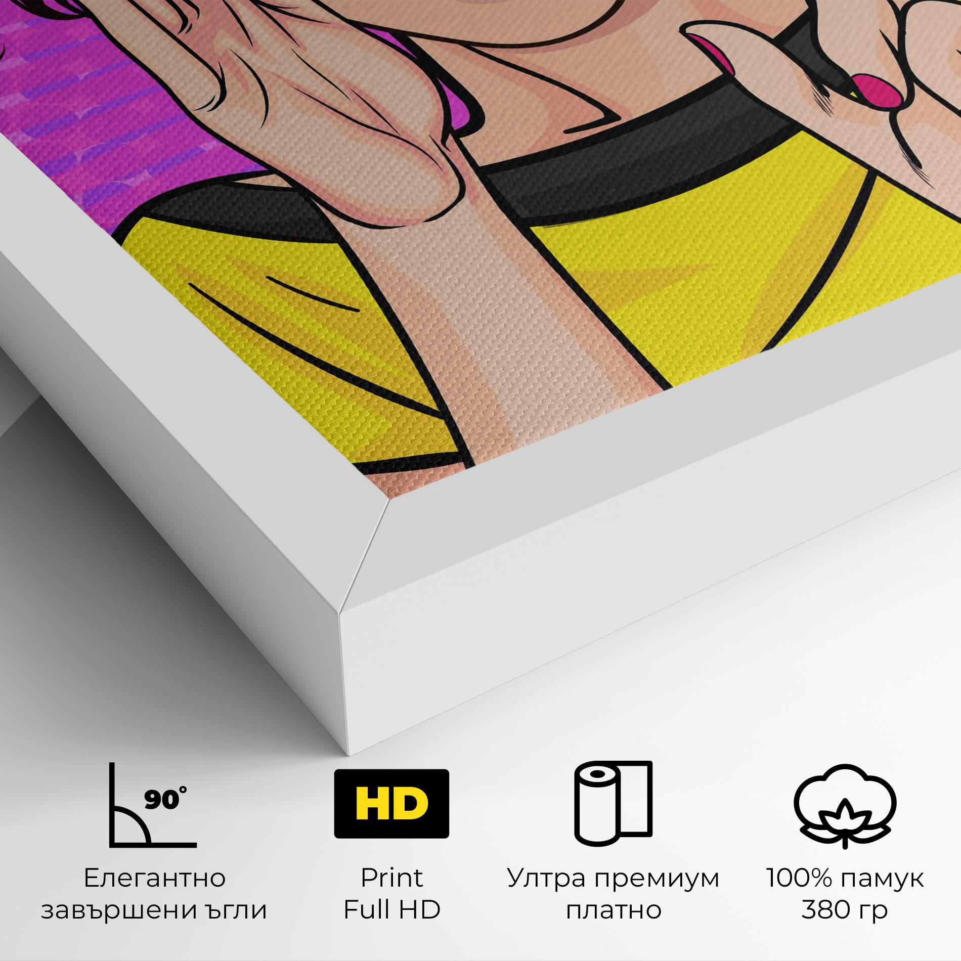 Картина на платно Surprised Pop Woman mockup 4