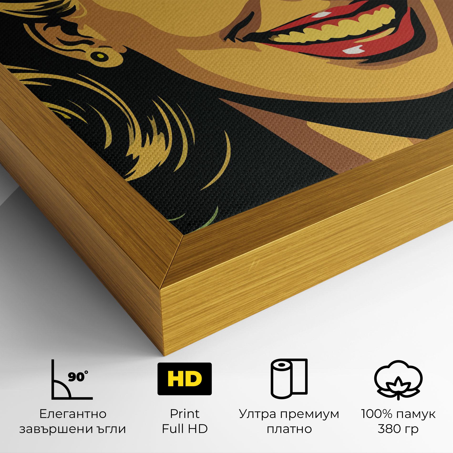 Картина на платно Green Light Pop Lady mockup 4