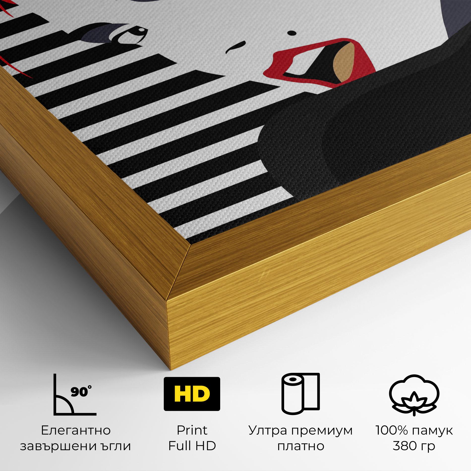 Картина на платно Red Pop Hair mockup 4