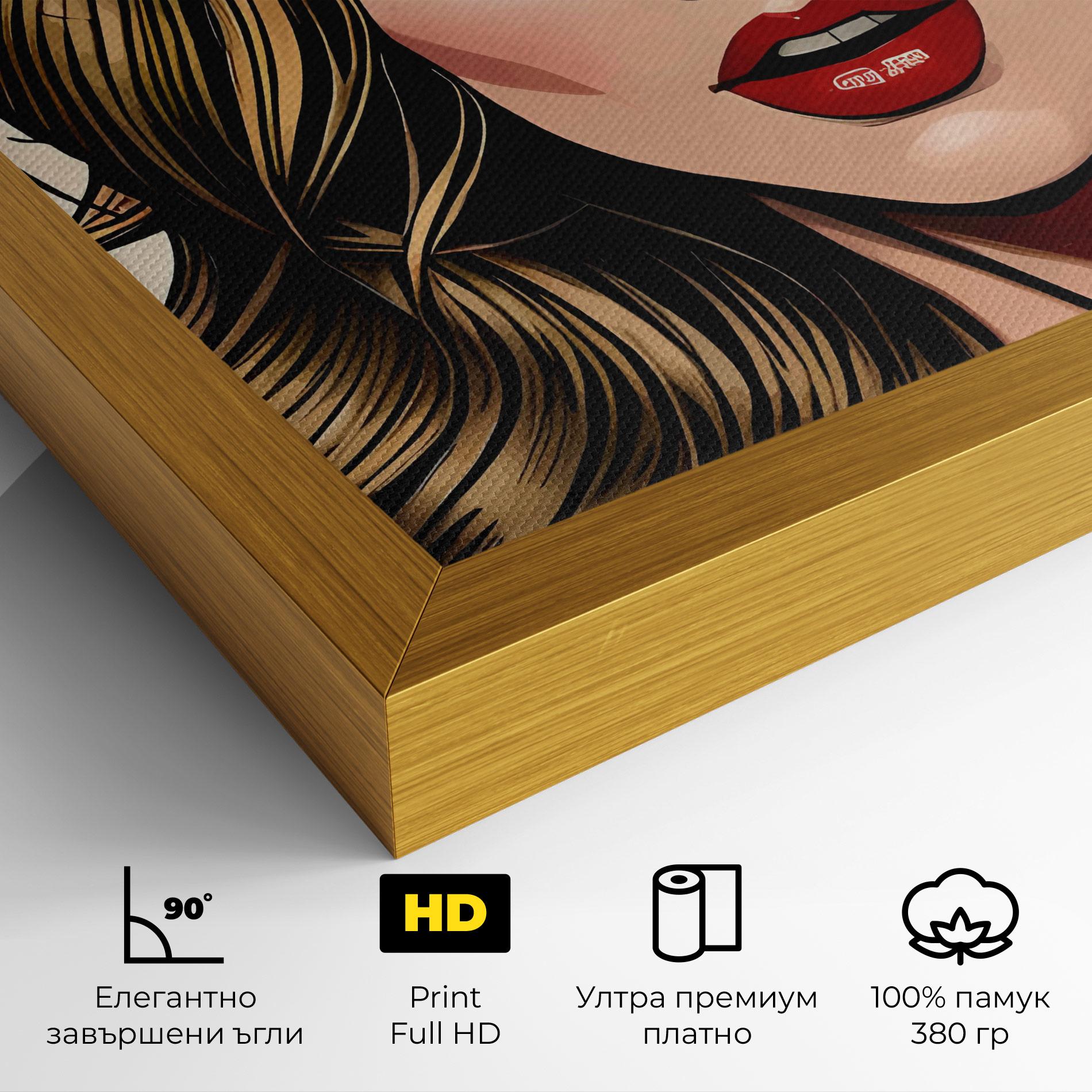 Картина на платно Red Pop Lips mockup 4