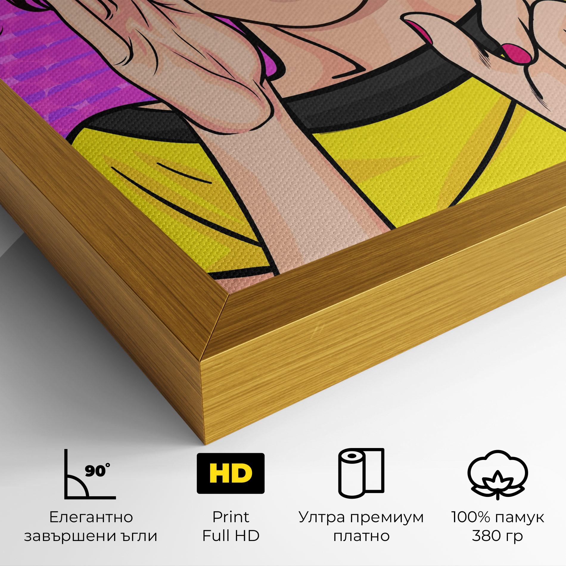 Картина на платно Surprised Pop Woman mockup 4