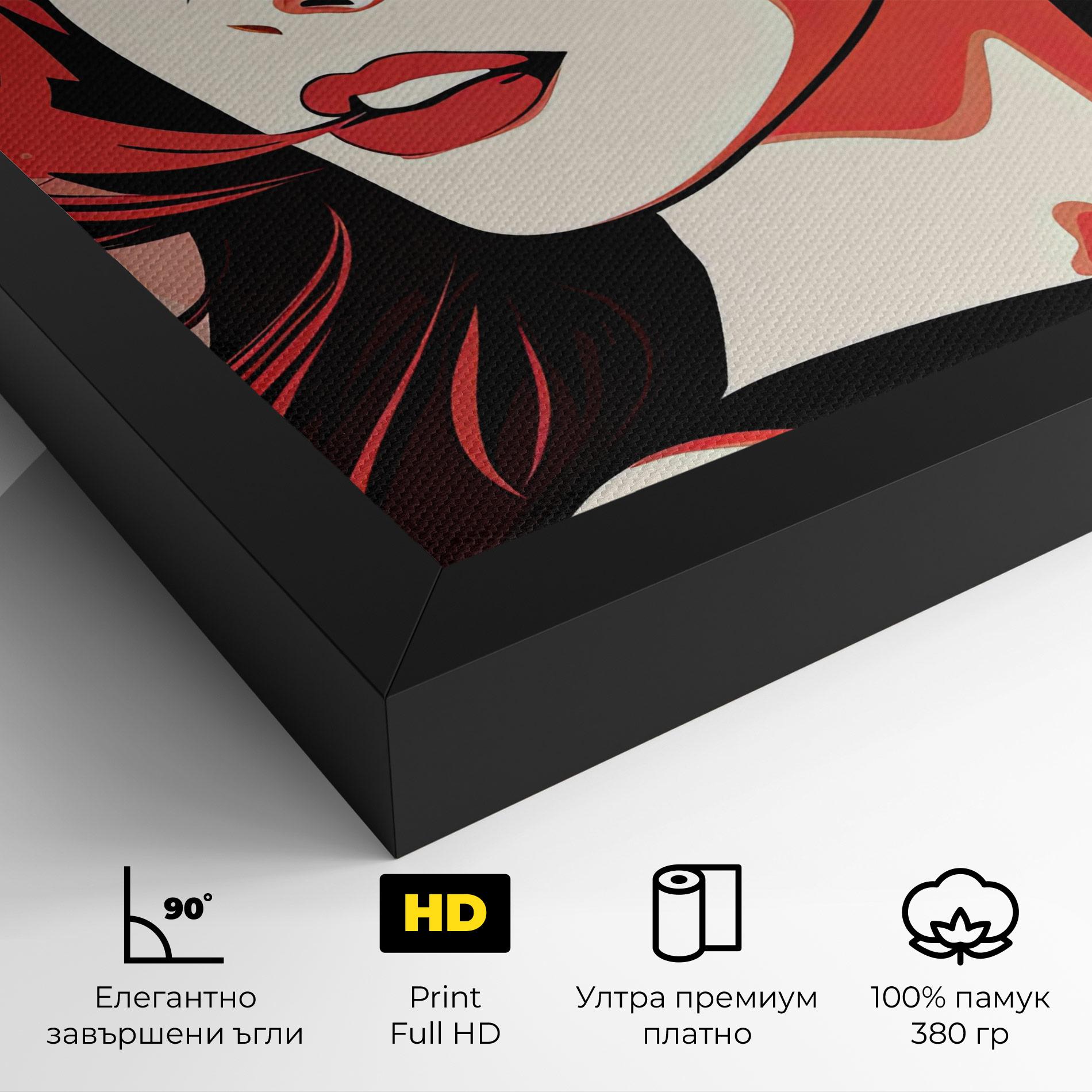 Картина на платно Red Hair Pop Art mockup 4