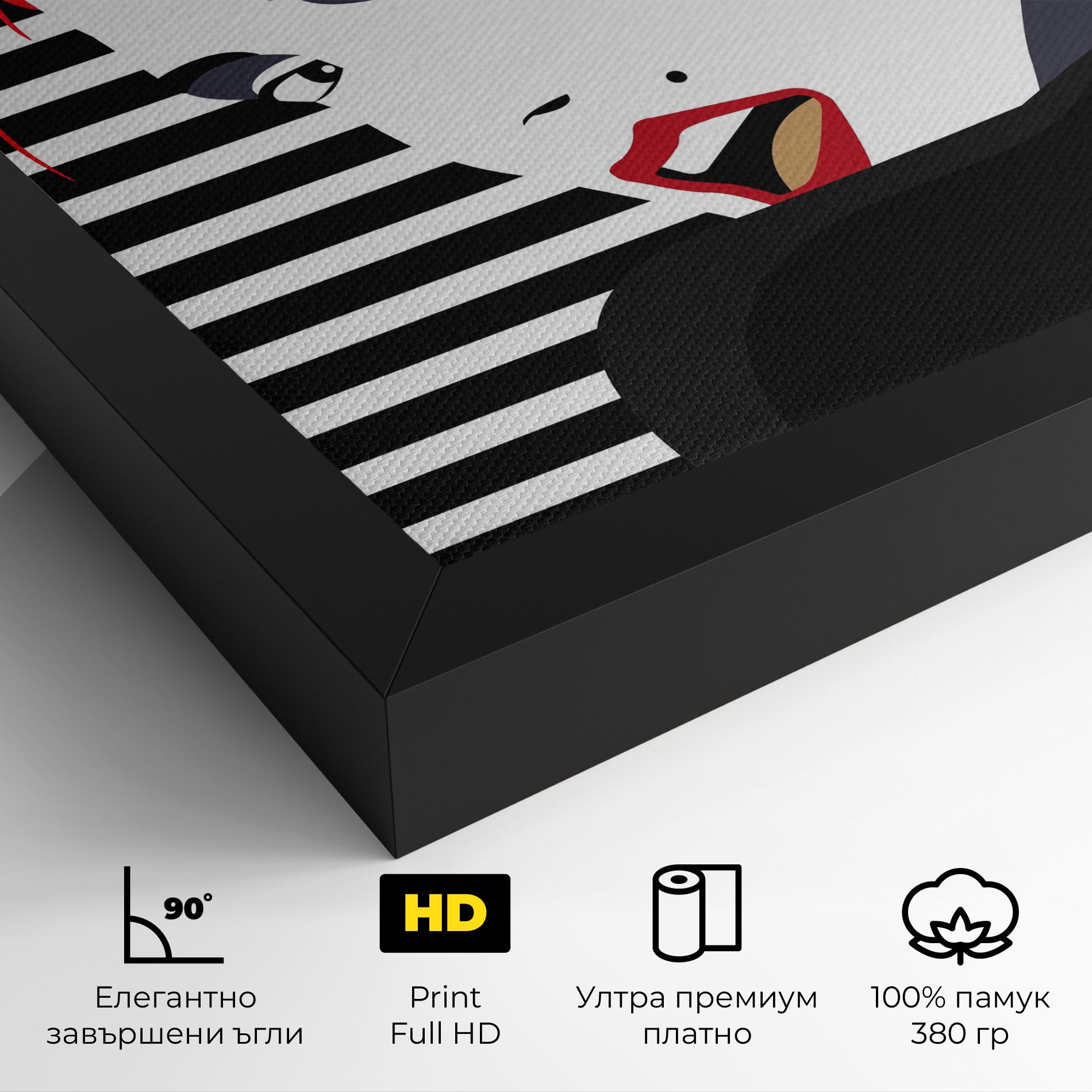 Картина на платно Red Pop Hair mockup 4