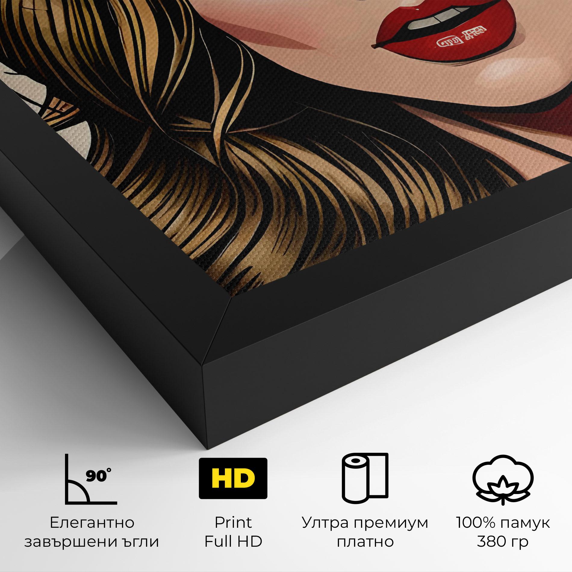 Картина на платно Red Pop Lips mockup 4
