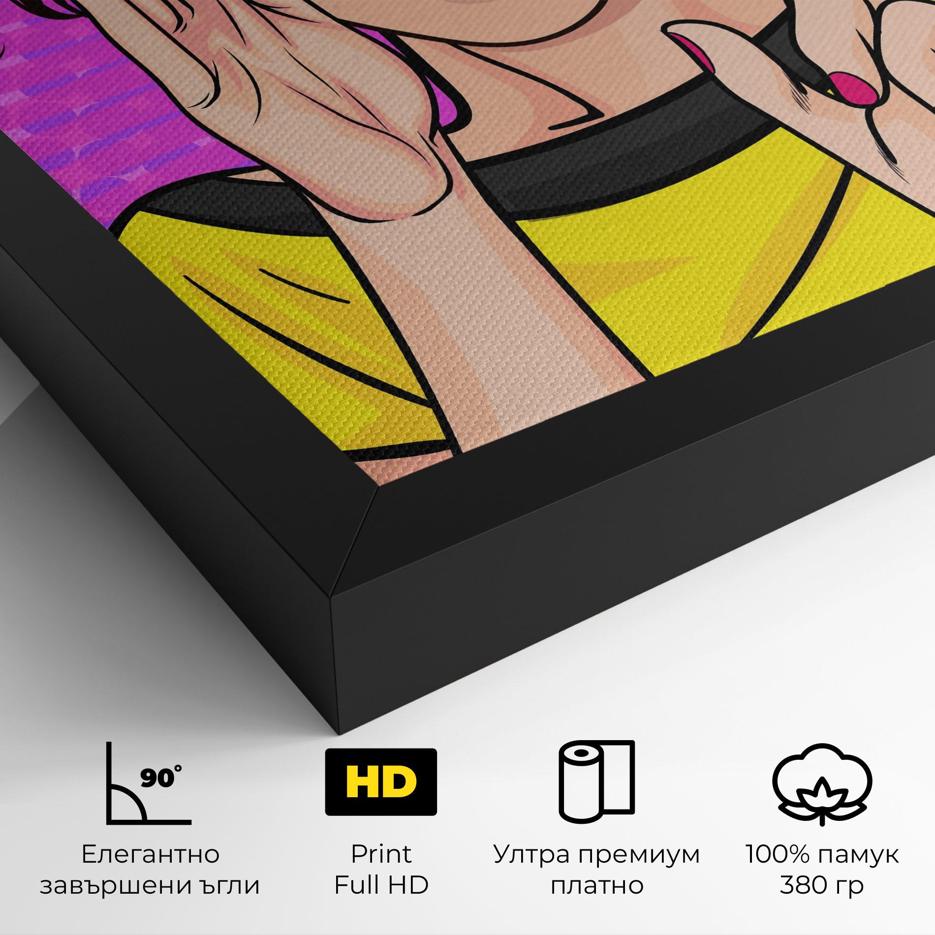 Картина на платно Surprised Pop Woman mockup 4