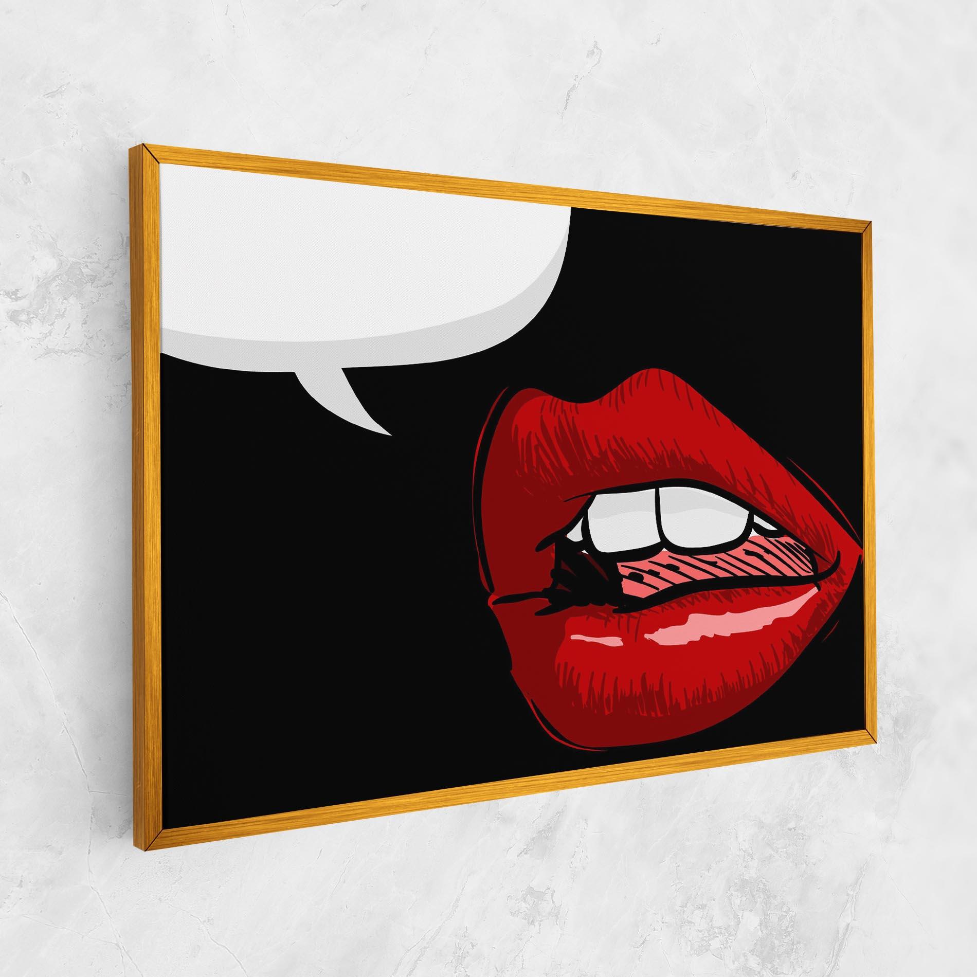 Картина на платно Pop Red Lips mockup 1