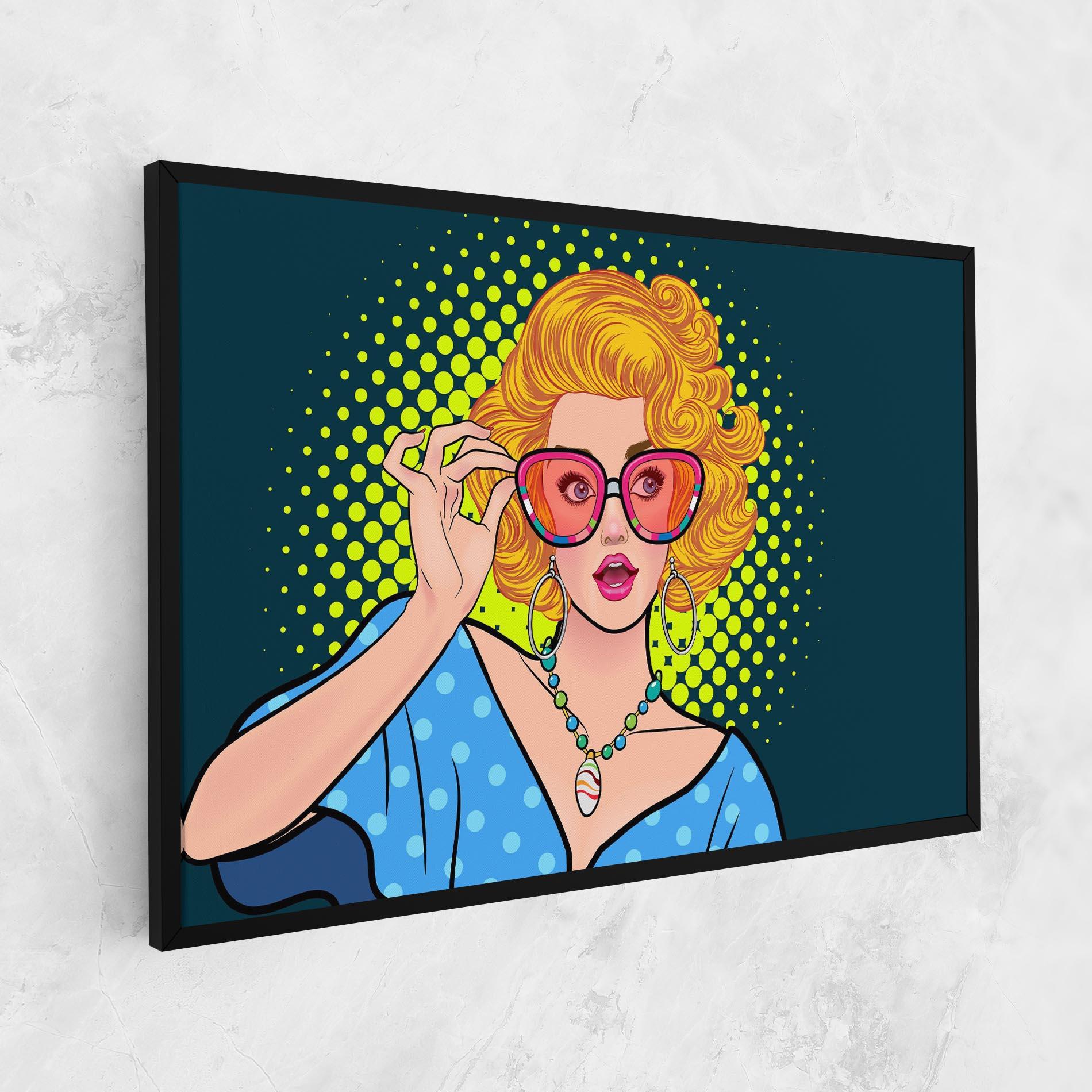 Картина на платно Pop Glasses Lady mockup 1