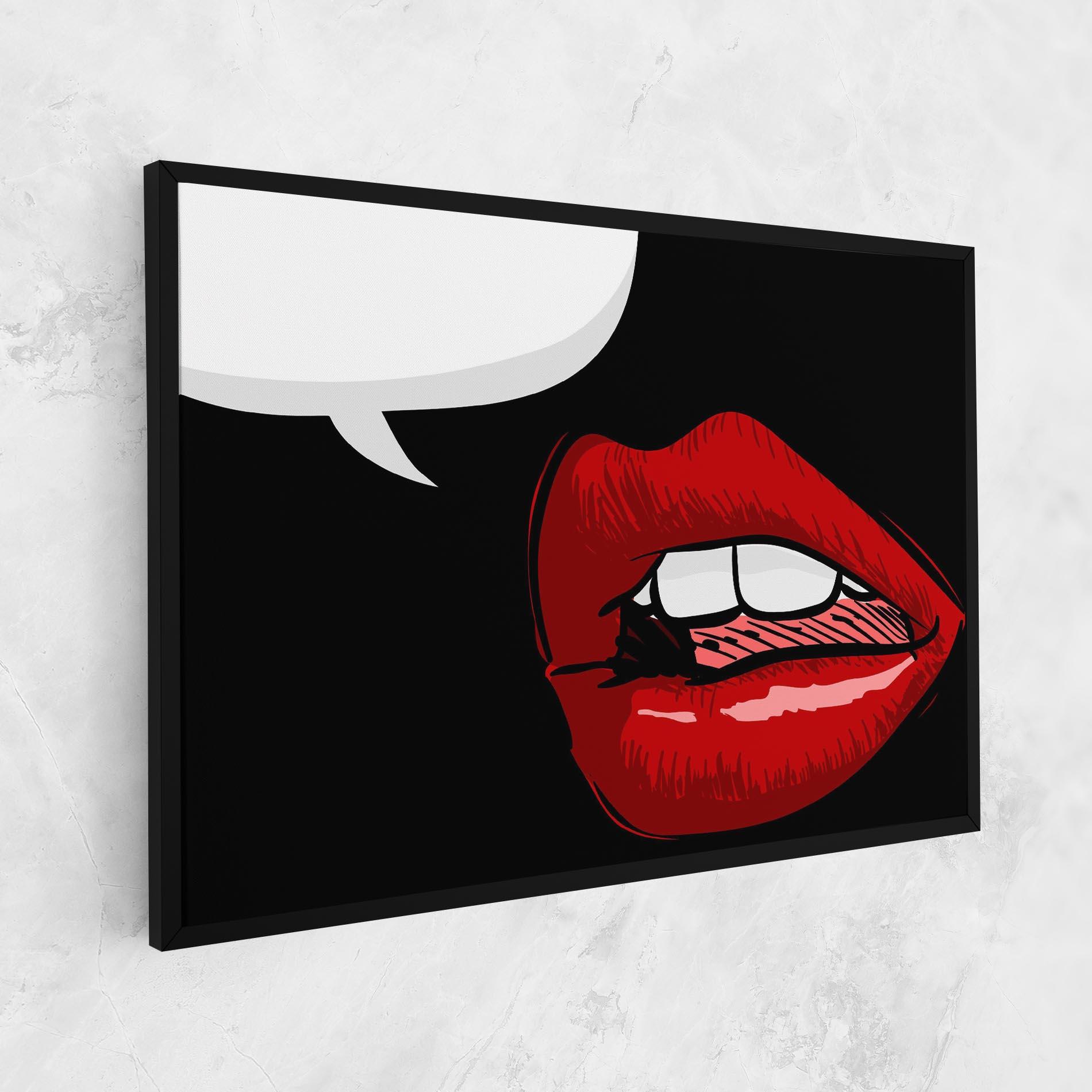 Картина на платно Pop Red Lips mockup 1