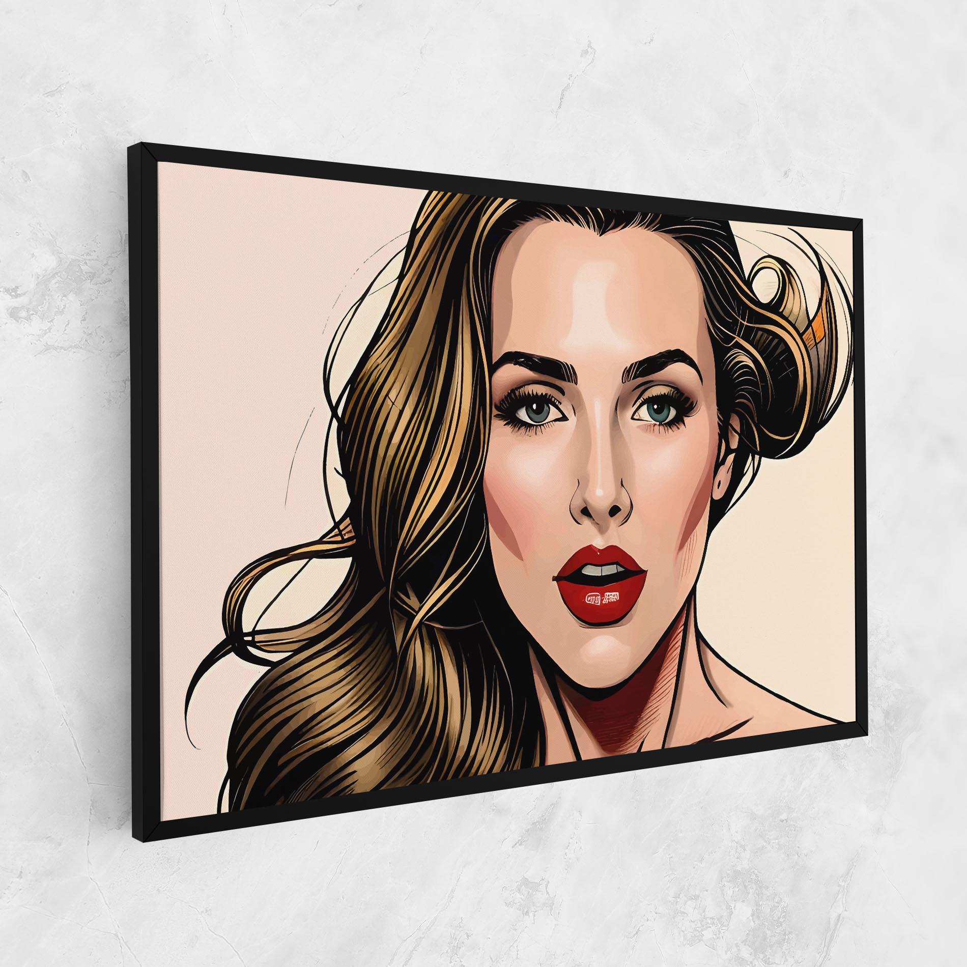 Картина на платно Red Pop Lips mockup 1