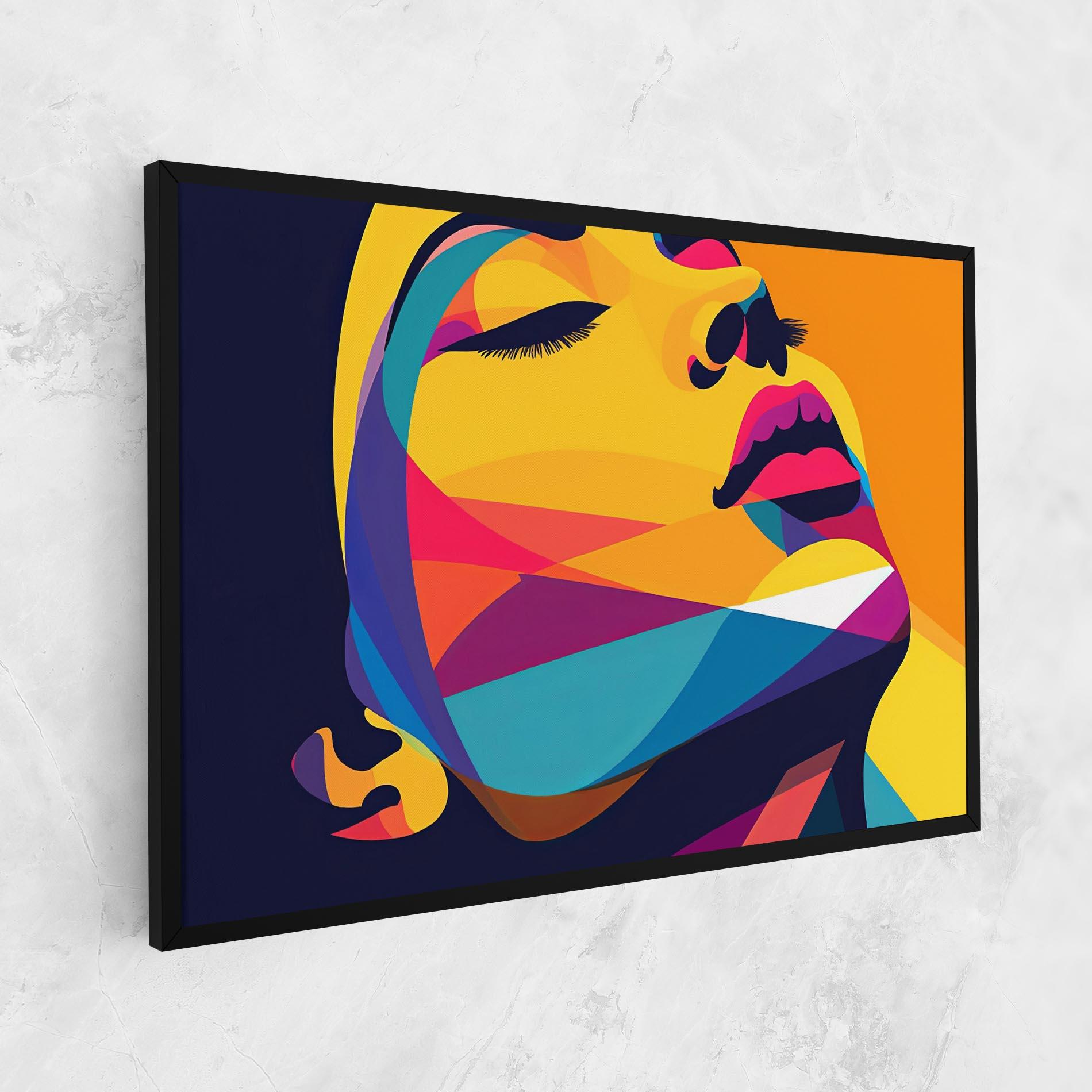 Картина на платно Yellow Pop Face mockup 1