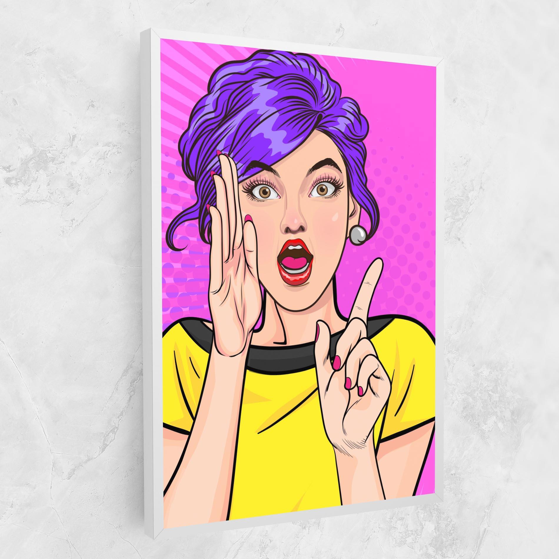 Картина на платно Surprised Pop Woman mockup 1