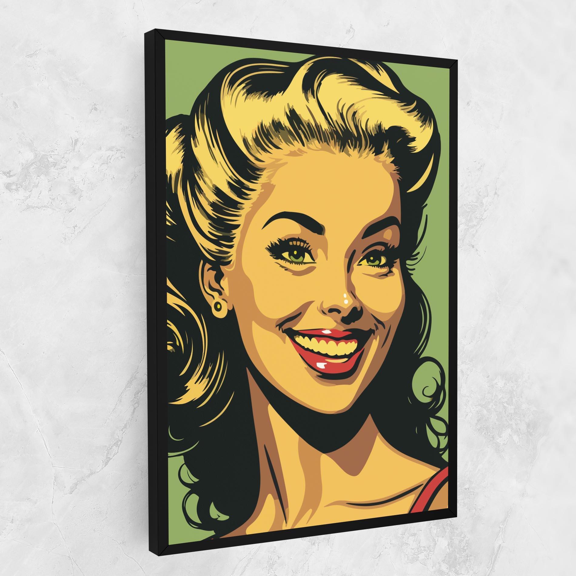 Картина на платно Green Light Pop Lady mockup 1