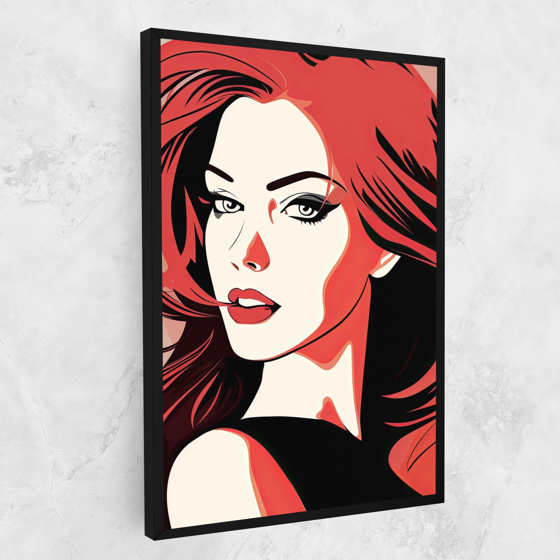 Картина на платно Red Hair Pop Art mockup 1