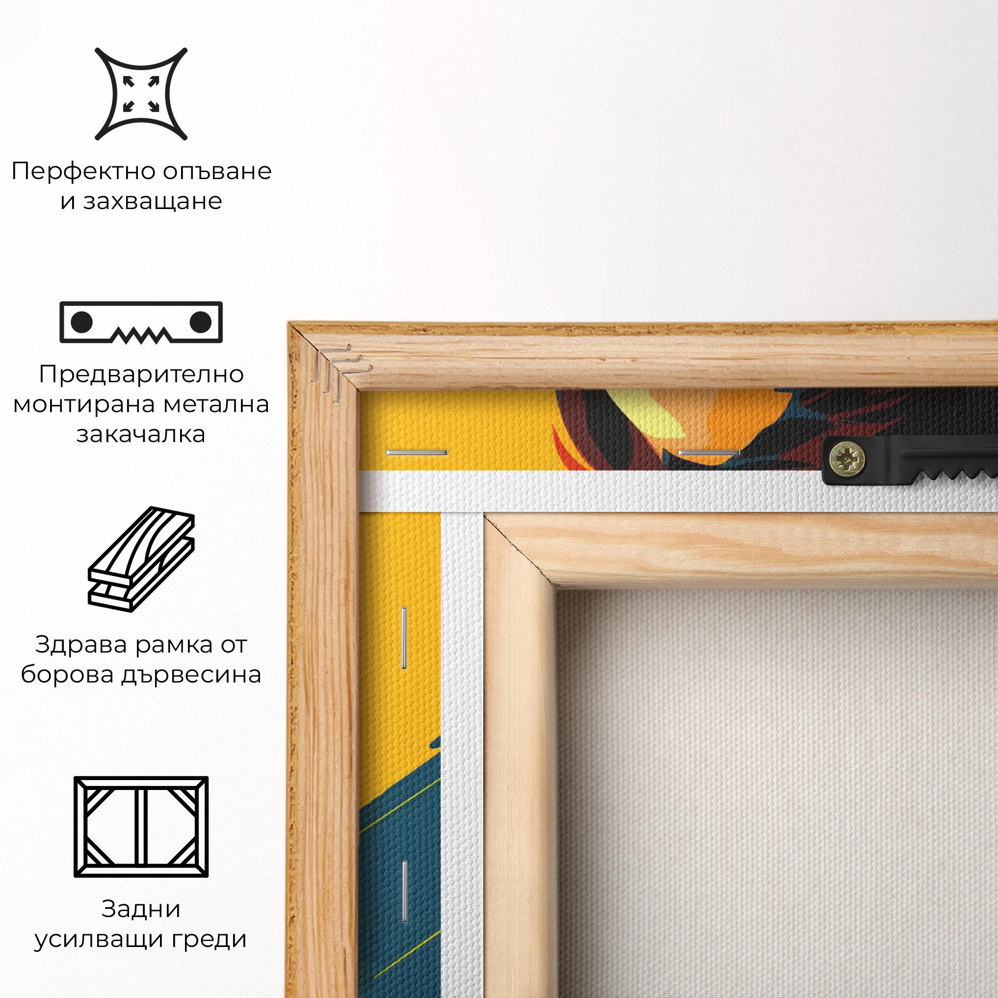 Картина на платно Blue Yellow Pop Art mockup 5