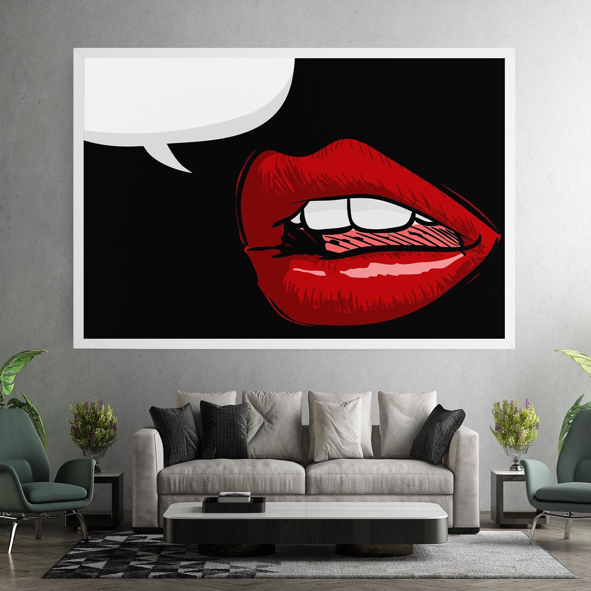Картина на платно Pop Red Lips mockup 7